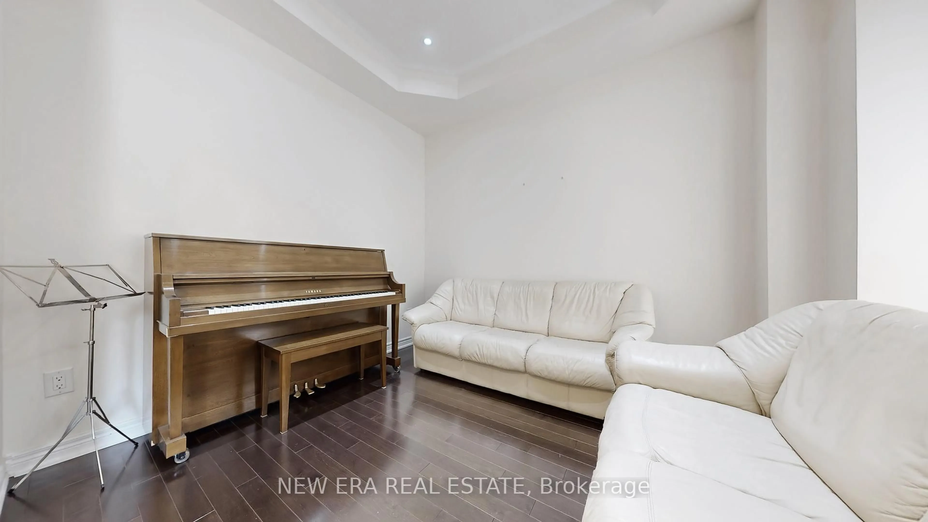 Living room with furniture, wood/laminate floor for 8 Hubner Ave, Markham Ontario L6C 0S8