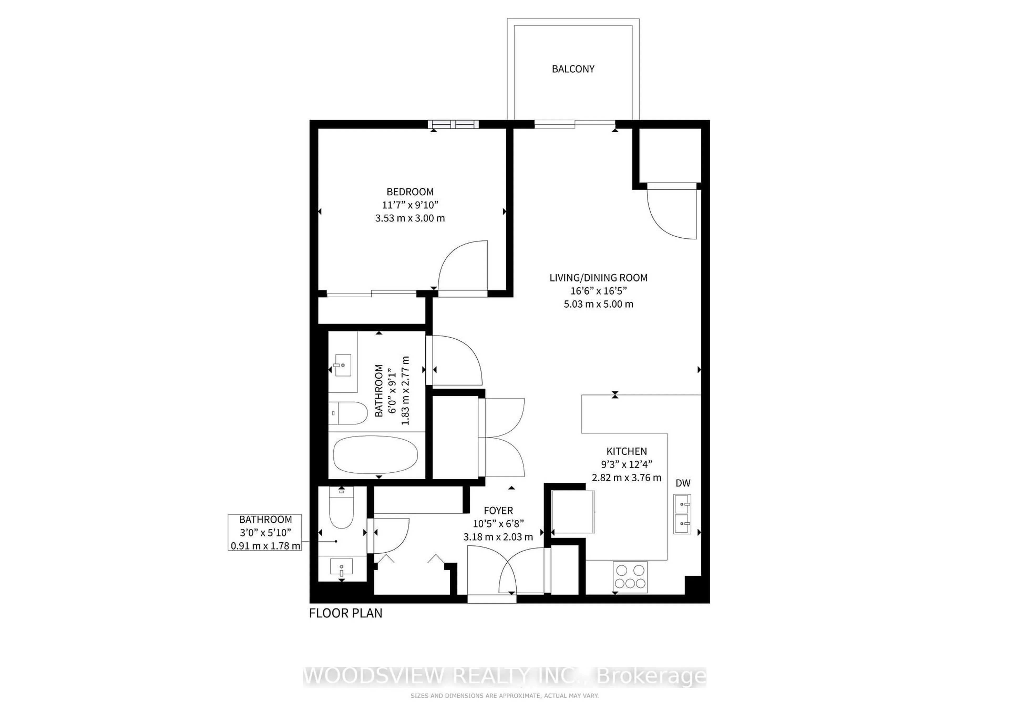 Floor plan for 481 Rupert Ave #324, Whitchurch-Stouffville Ontario L4A 1Y7