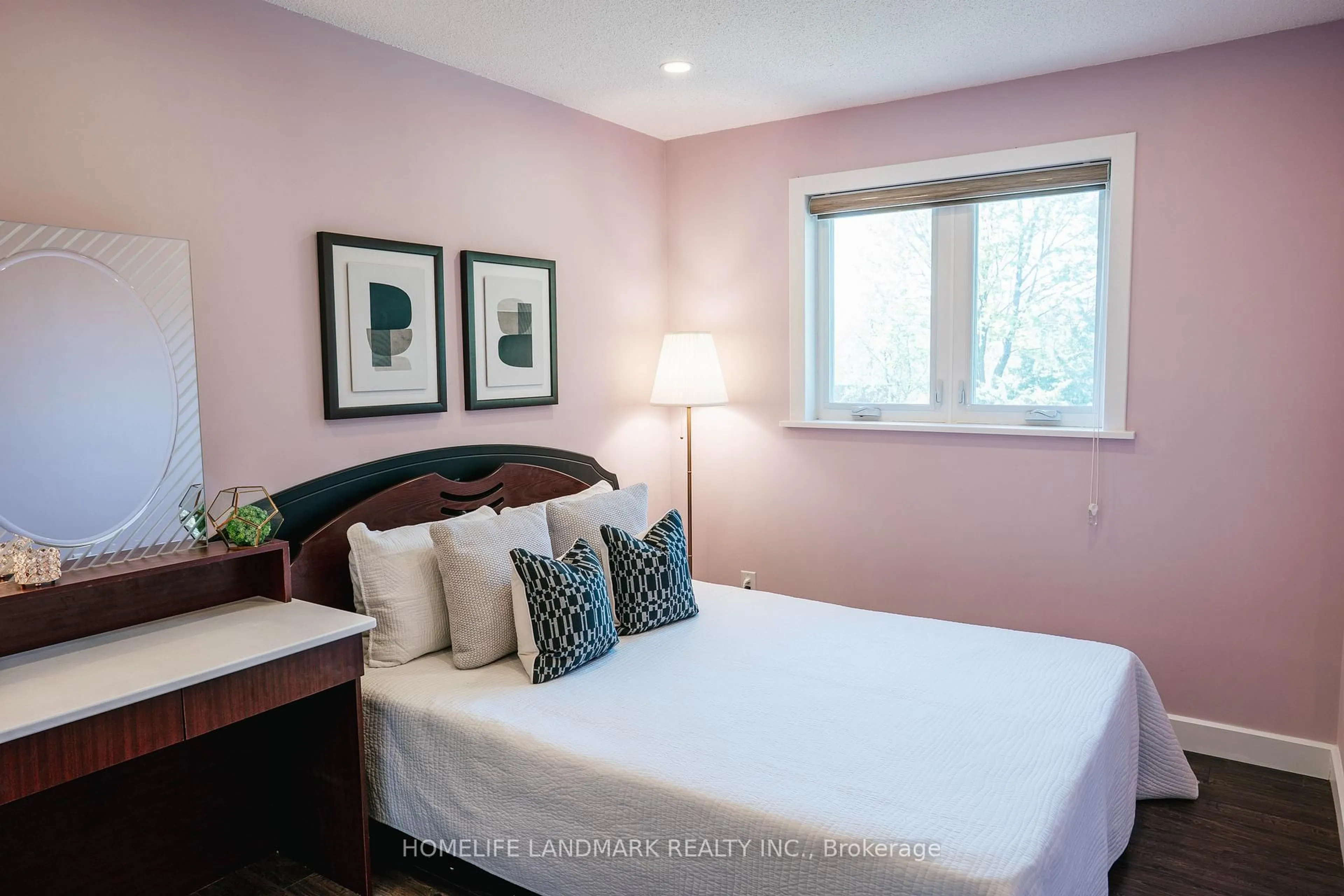 Bedroom with bed, wood/laminate floor for 158 Markville Rd, Markham Ontario L3R 4V6
