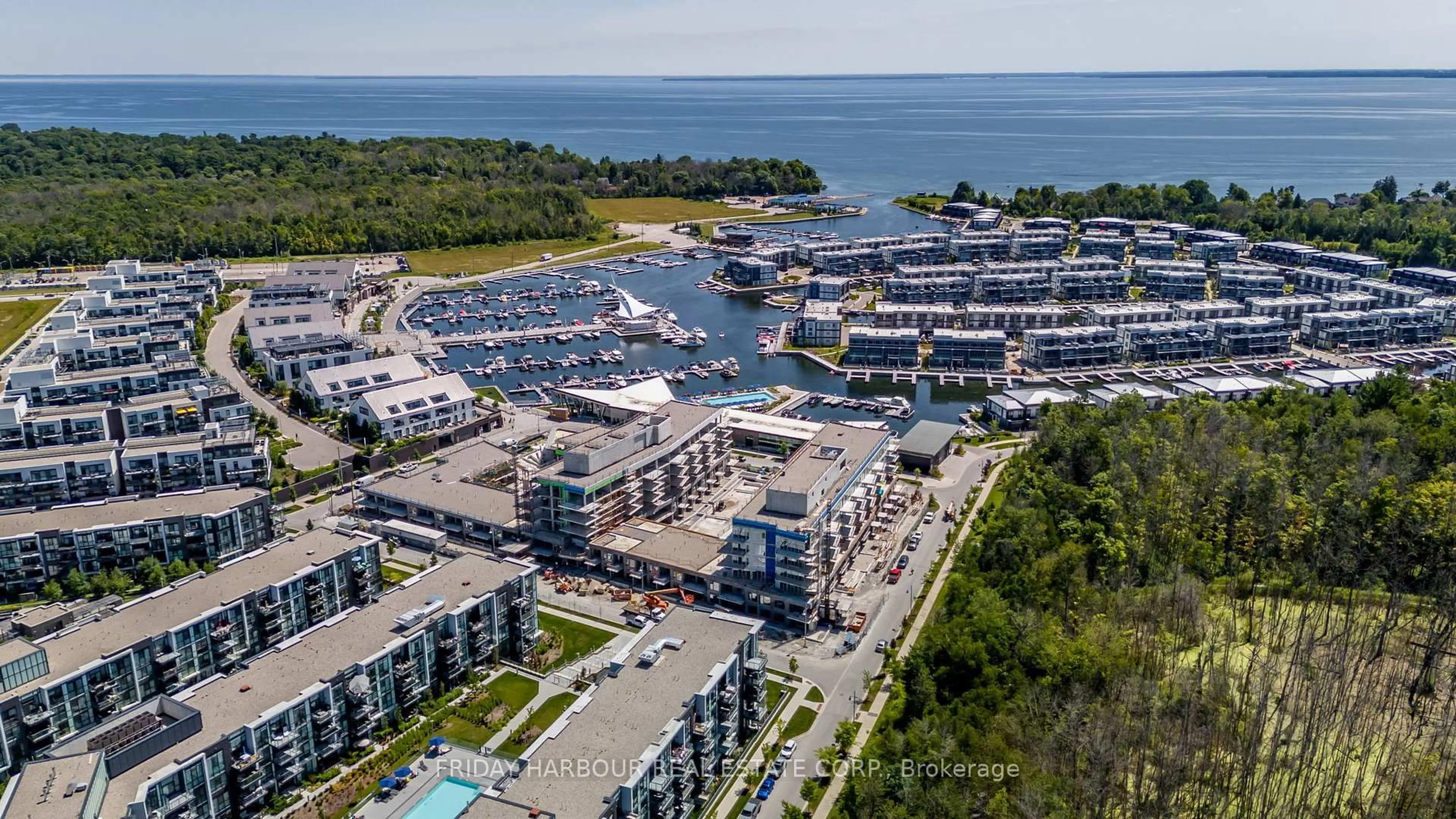 A pic from outside/outdoor area/front of a property/back of a property/a pic from drone, water/lake/river/ocean view for 333 Sunseeker Ave #403, Innisfil Ontario L9R 0R6