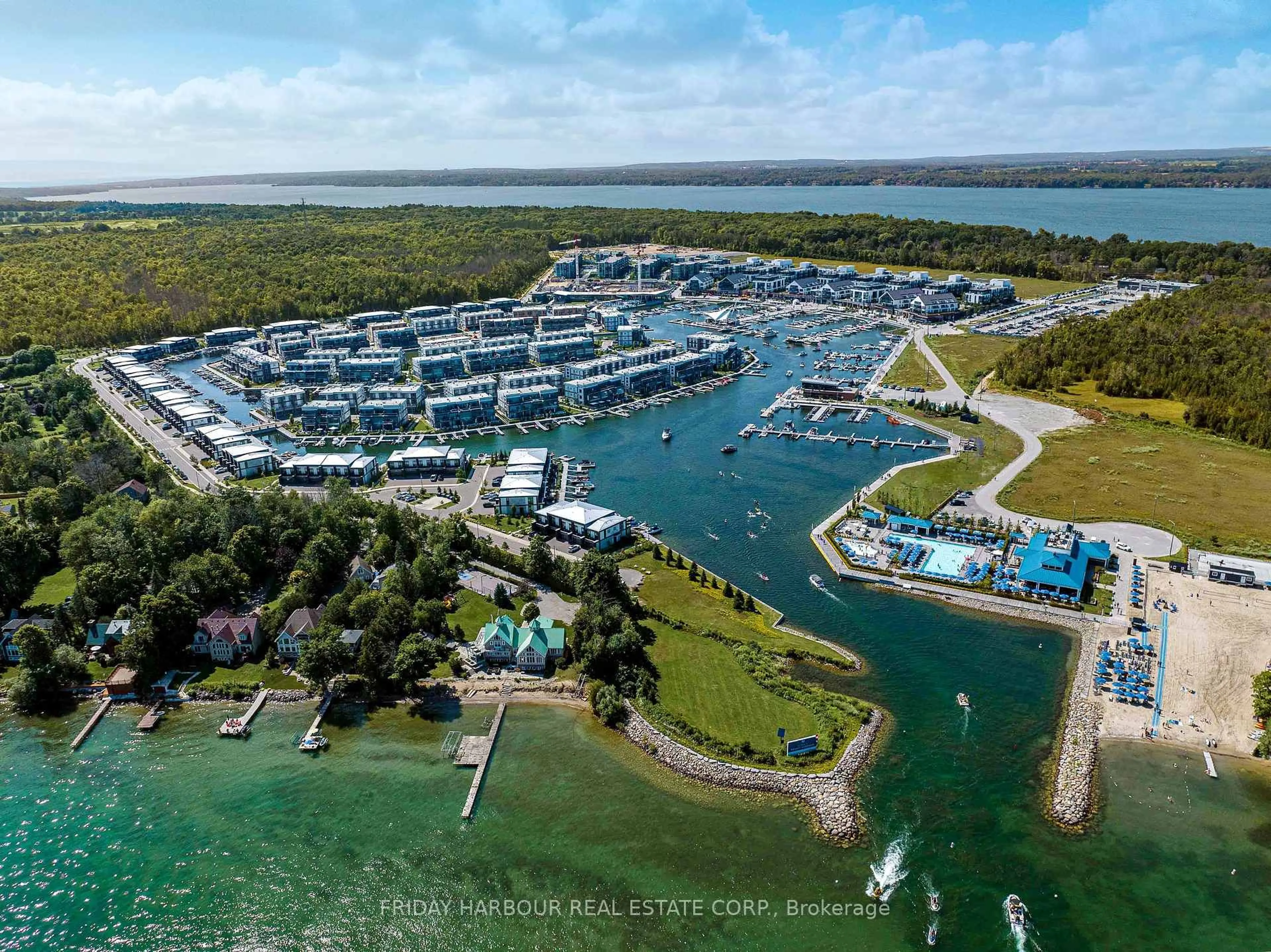 A pic from outside/outdoor area/front of a property/back of a property/a pic from drone, water/lake/river/ocean view for 333 Sunseeker Ave #403, Innisfil Ontario L9R 0R6