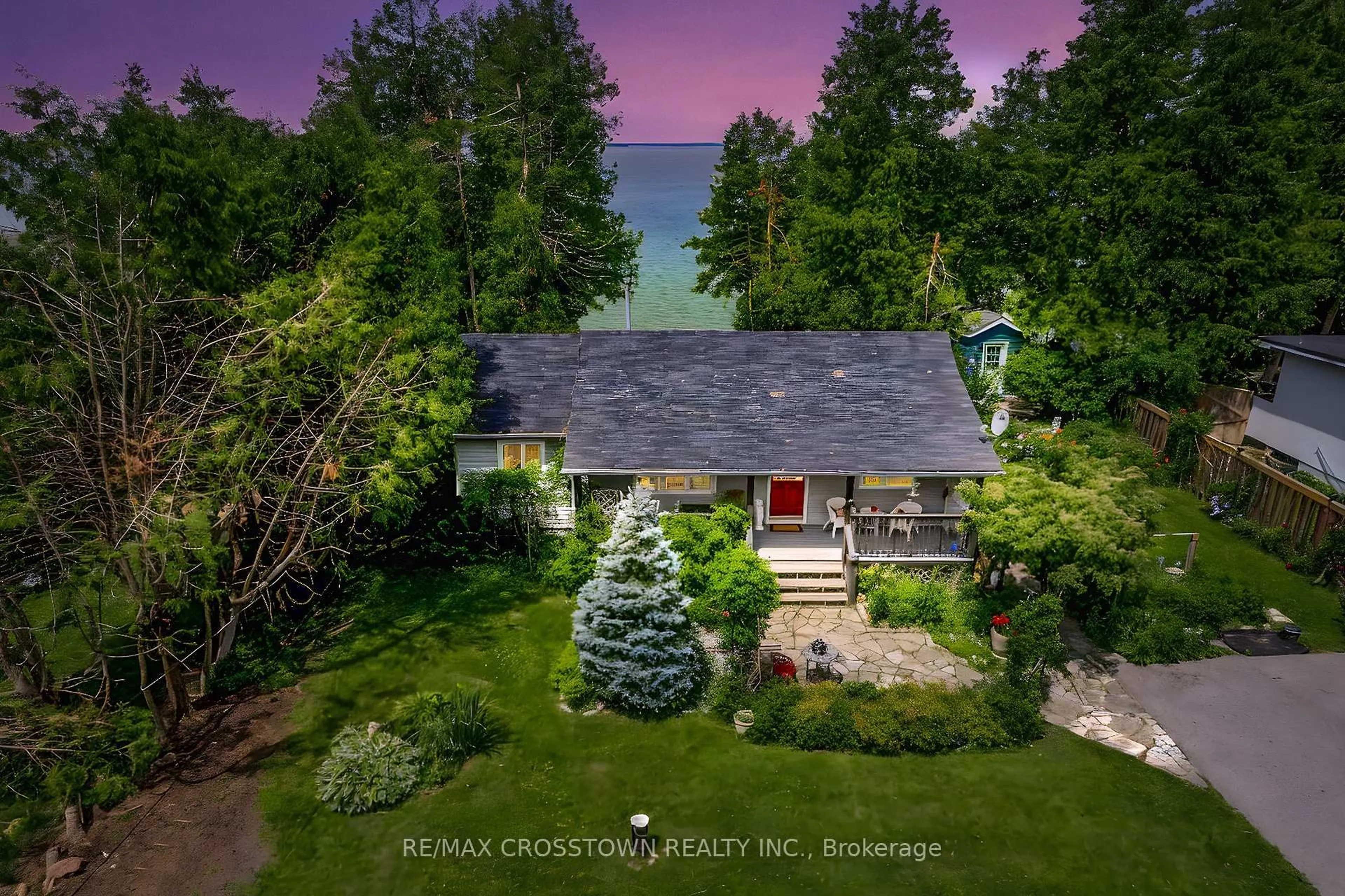 A pic from outside/outdoor area/front of a property/back of a property/a pic from drone, water/lake/river/ocean view for 24890 Thorah Park Blvd, Brock Ontario L0K 1A0