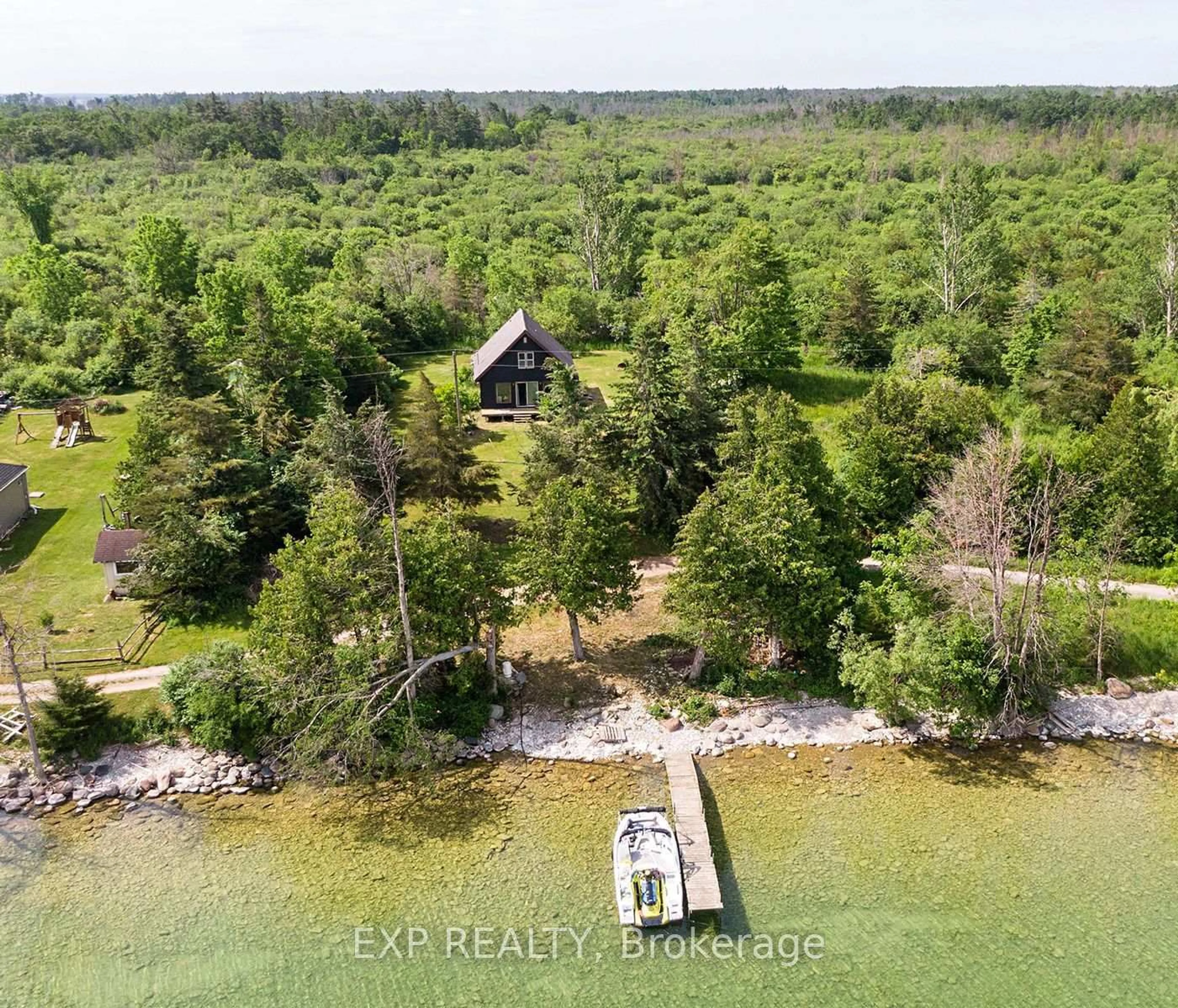 A pic from outside/outdoor area/front of a property/back of a property/a pic from drone, water/lake/river/ocean view for 40658 Shore Rd, Brock Ontario L0K 1A0