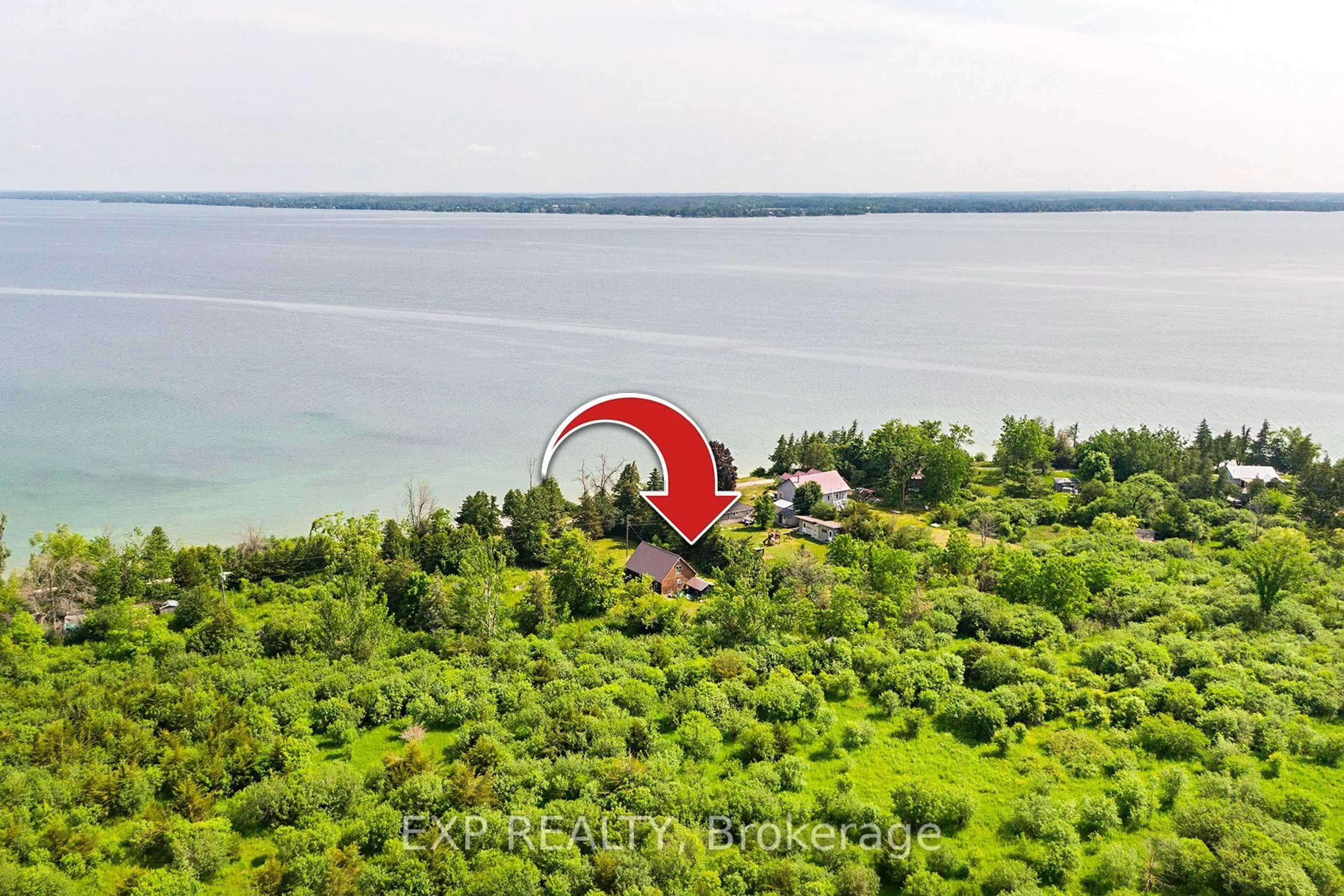A pic from outside/outdoor area/front of a property/back of a property/a pic from drone, water/lake/river/ocean view for 40658 Shore Rd, Brock Ontario L0K 1A0