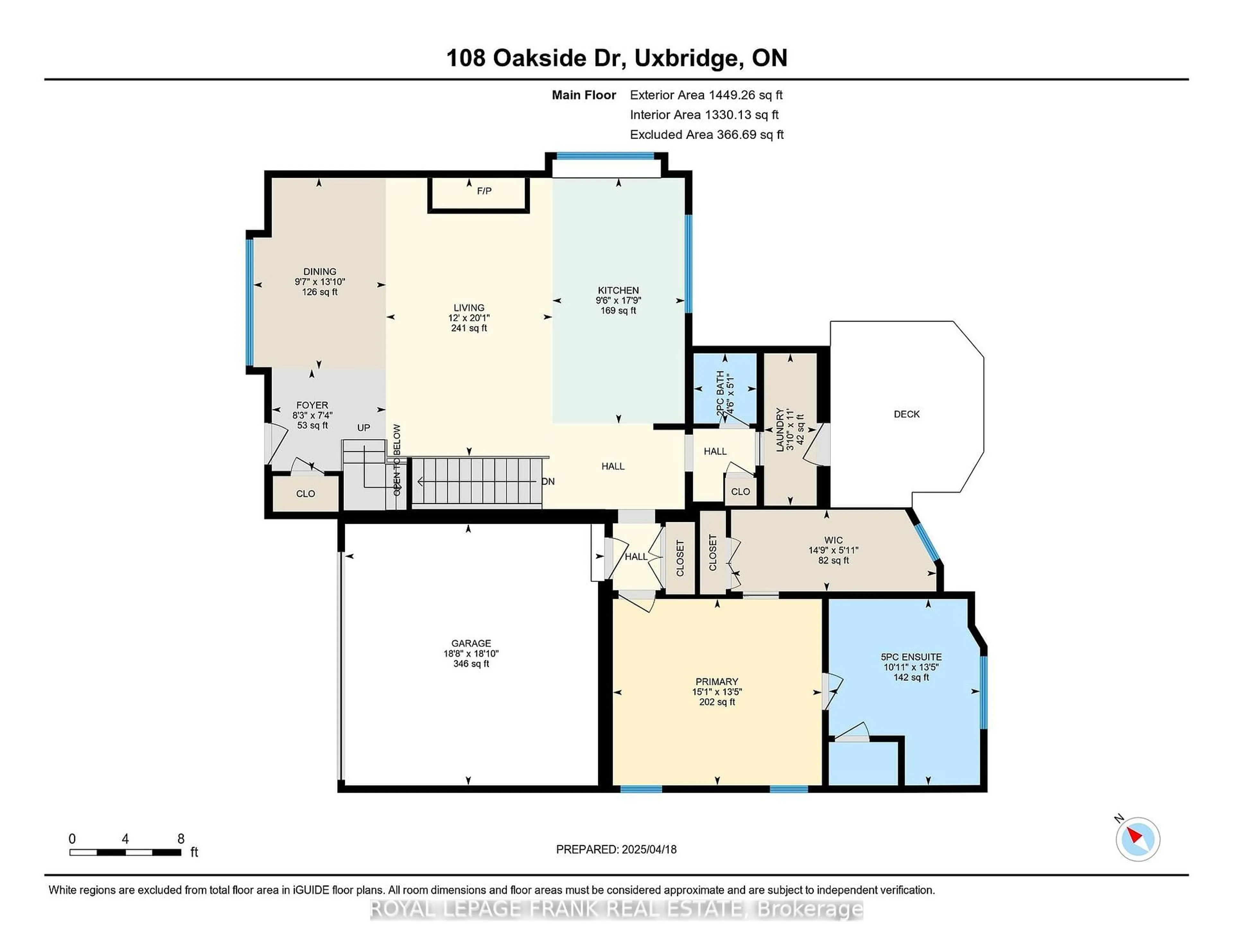 Floor plan for 108 Oakside Dr, Uxbridge Ontario L9P 2A8