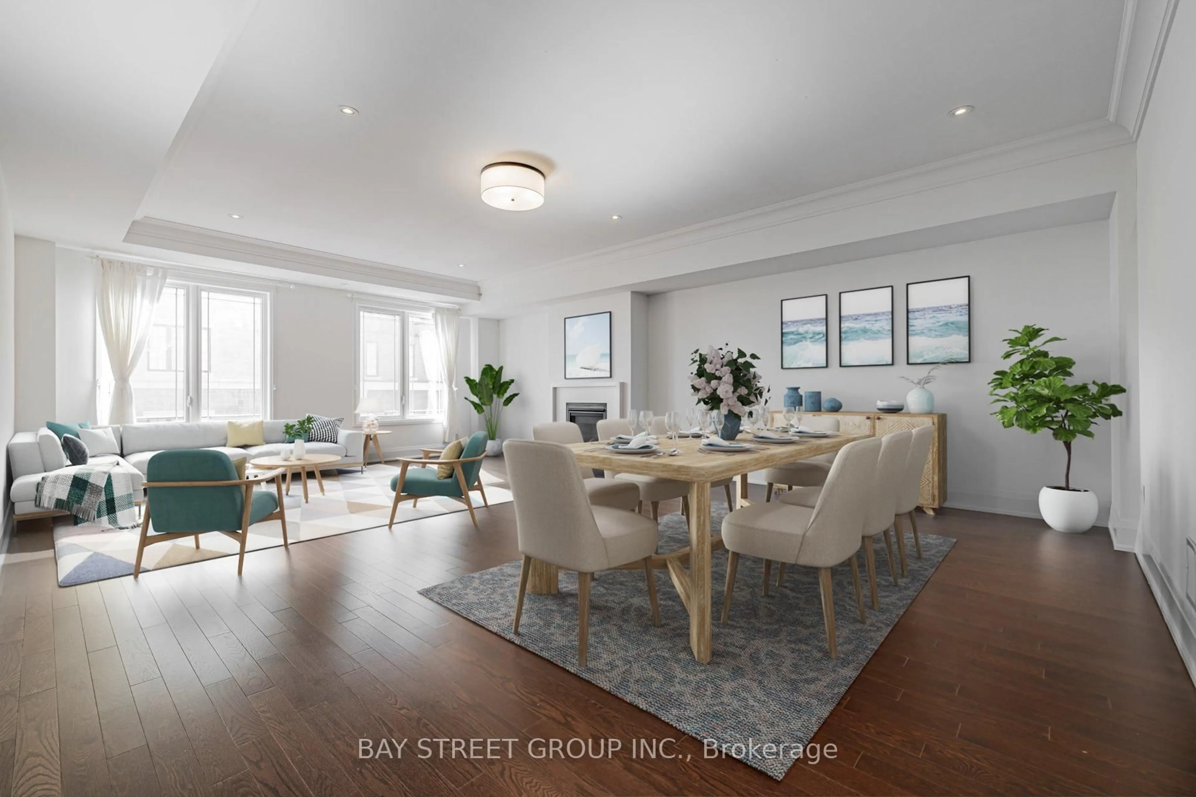 Living room with furniture, wood/laminate floor for 386 Highway 7 #TH 8, Richmond Hill Ontario L4B 0G5