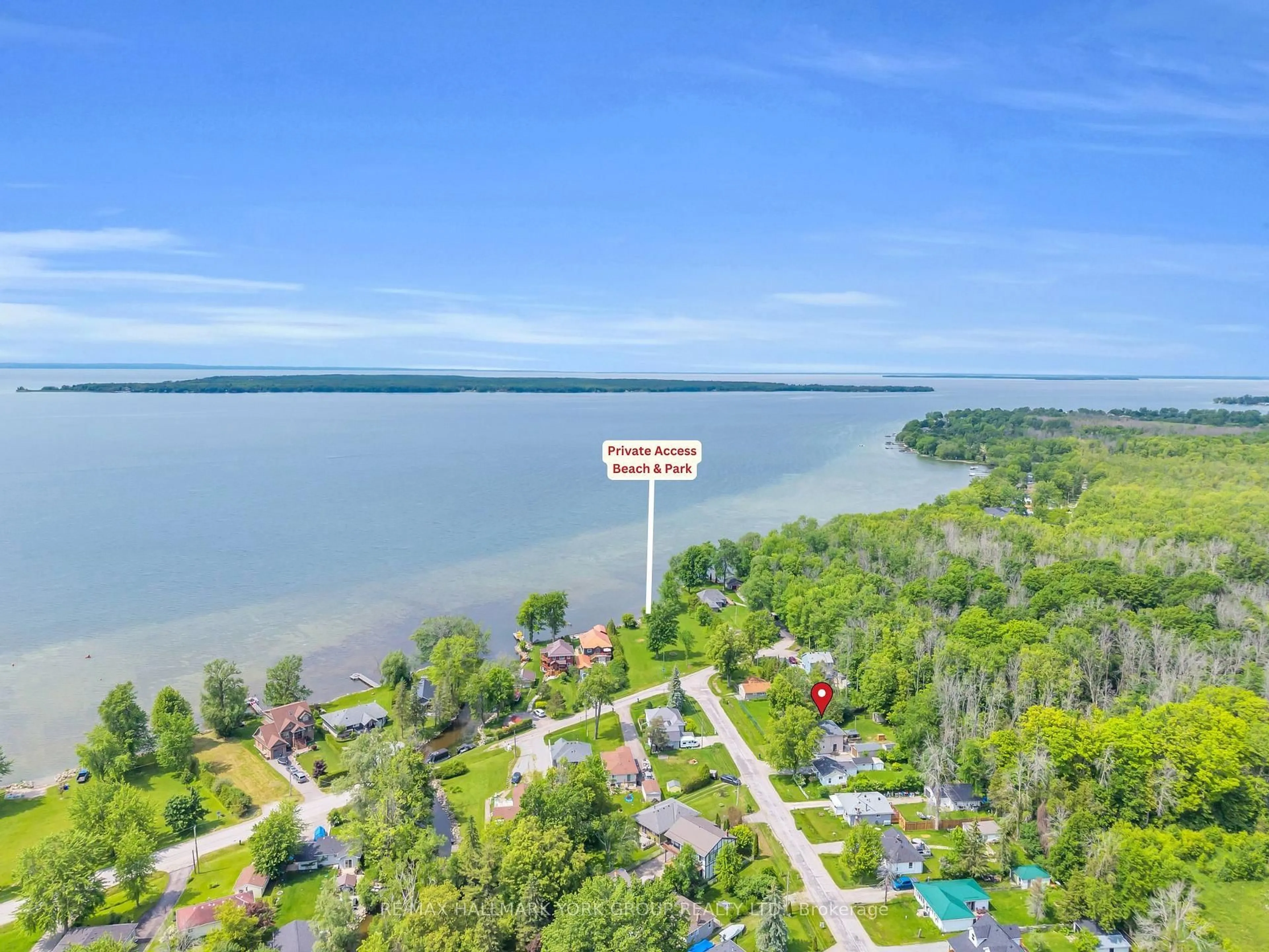 A pic from outside/outdoor area/front of a property/back of a property/a pic from drone, water/lake/river/ocean view for 49 Isle Vista Dr, Georgina Ontario L0E 1N0