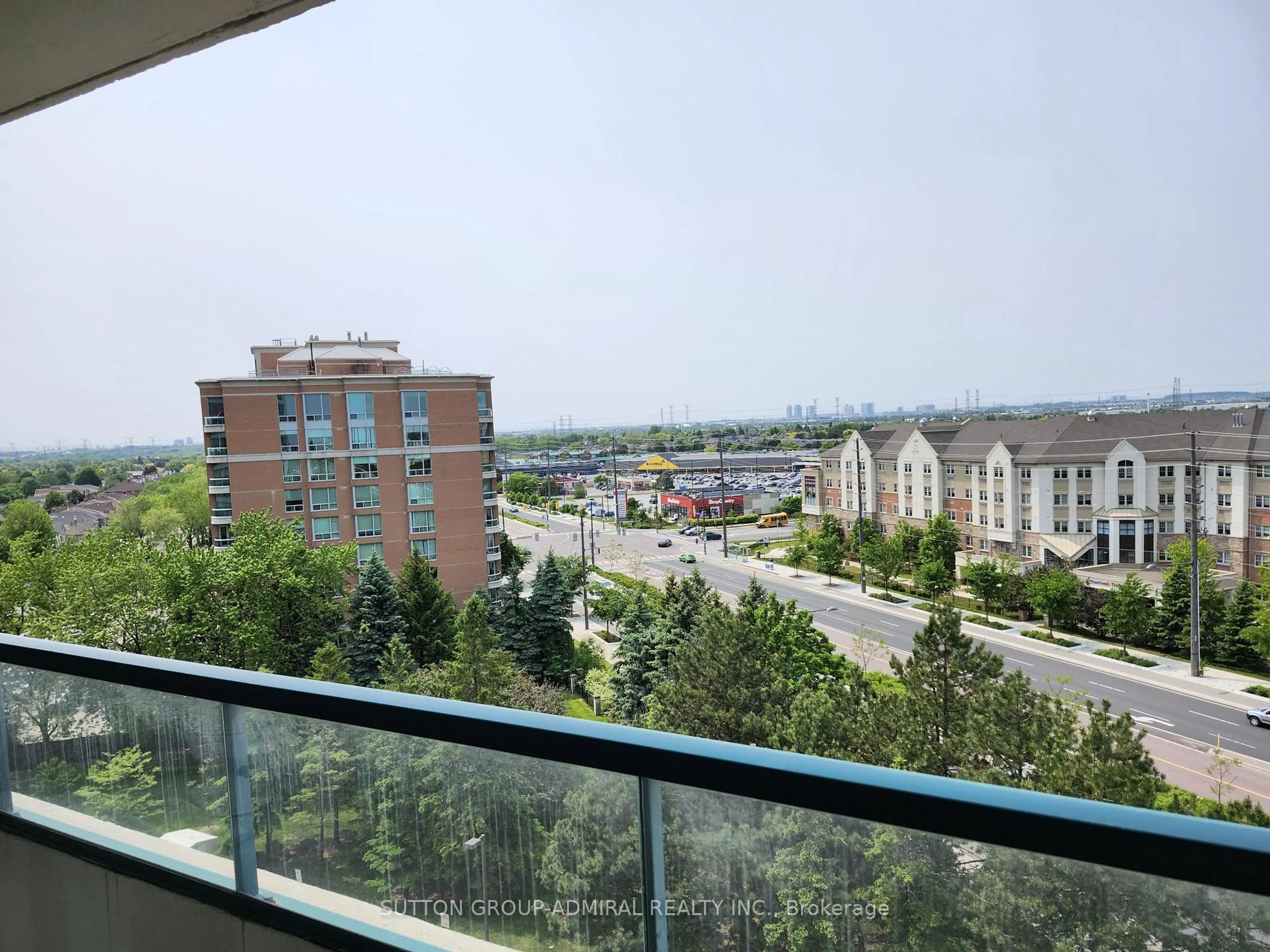 Balcony in the apartment, city buildings view from balcony for 120 Promenade Circ #910, Vaughan Ontario L4J 7W9
