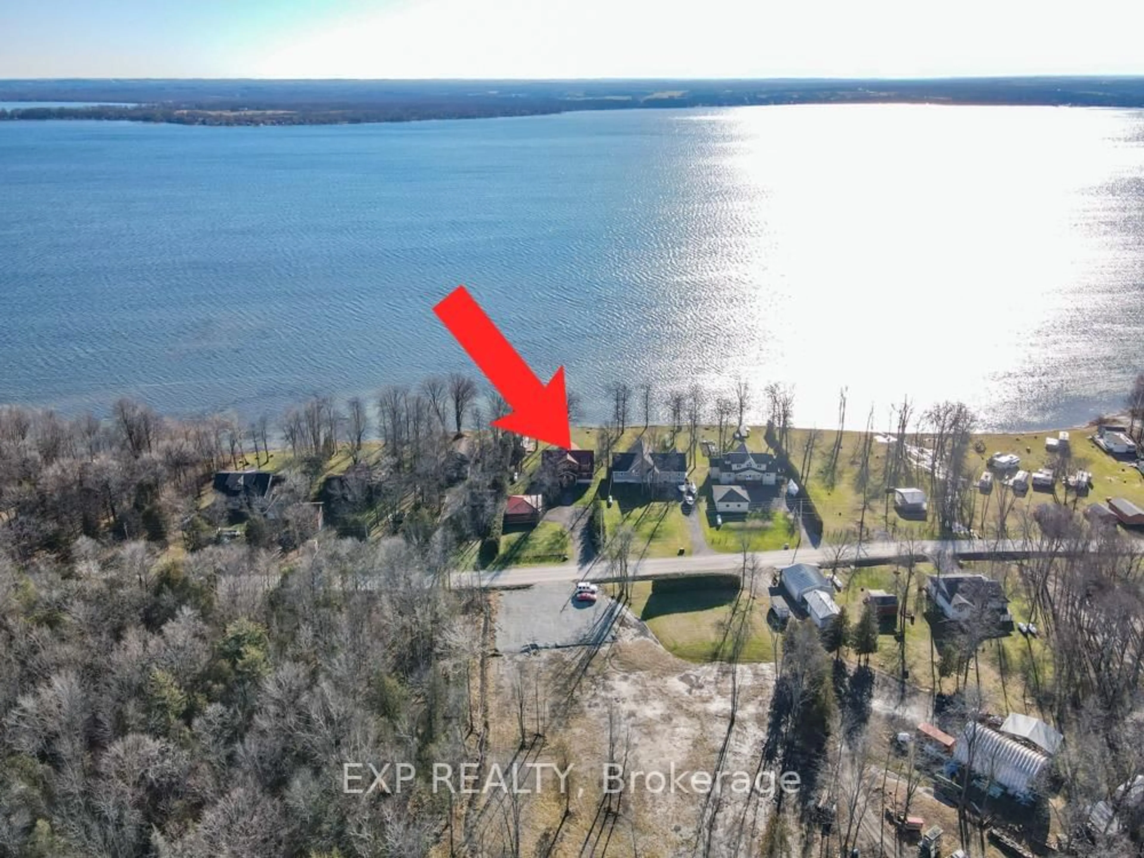 A pic from outside/outdoor area/front of a property/back of a property/a pic from drone, water/lake/river/ocean view for 332 Bear Rd, Georgina Islands Ontario L0E 1R0