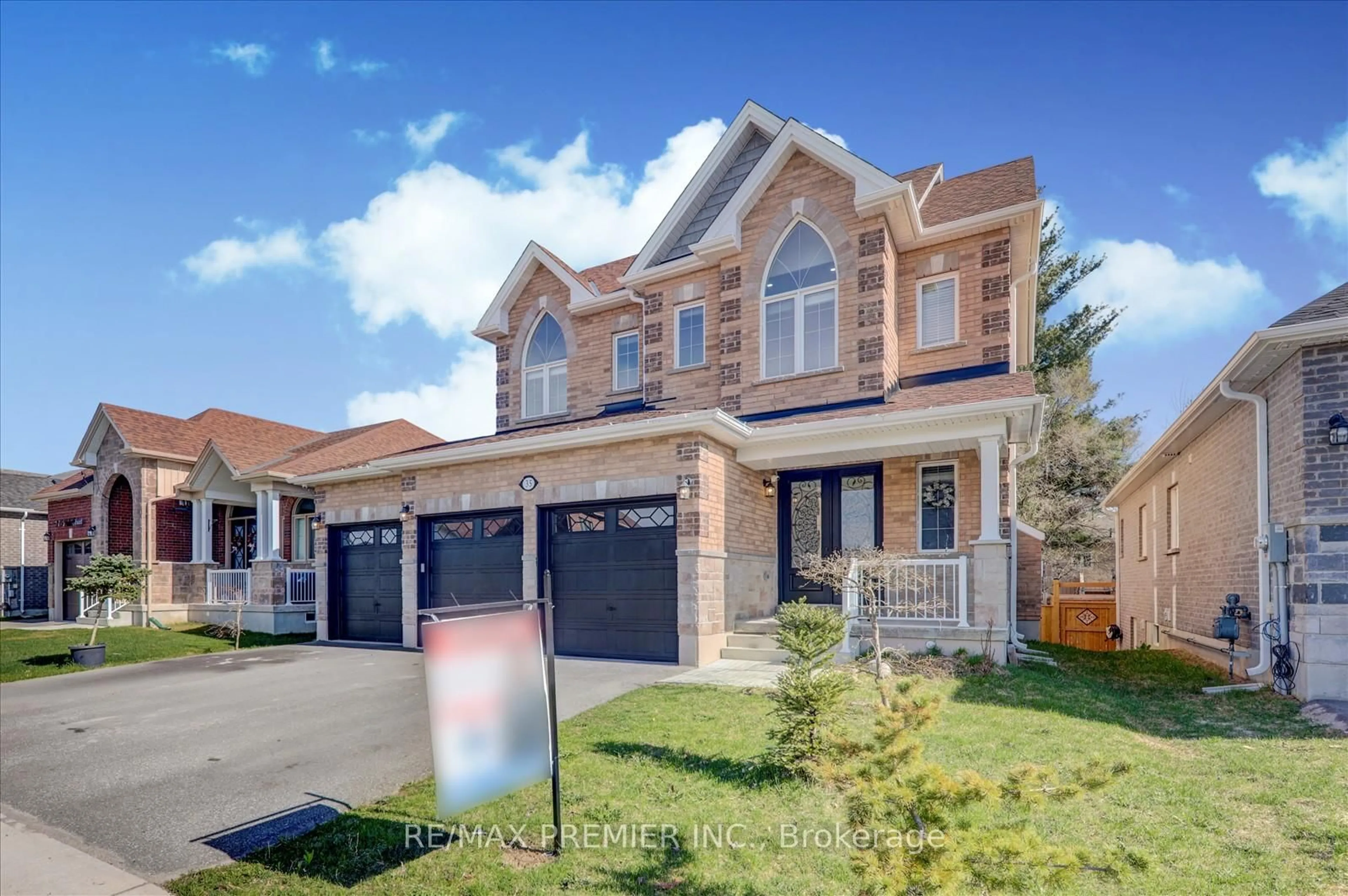 Home with brick exterior material, street for 35 Bank St, Essa Ontario L0M 1B5