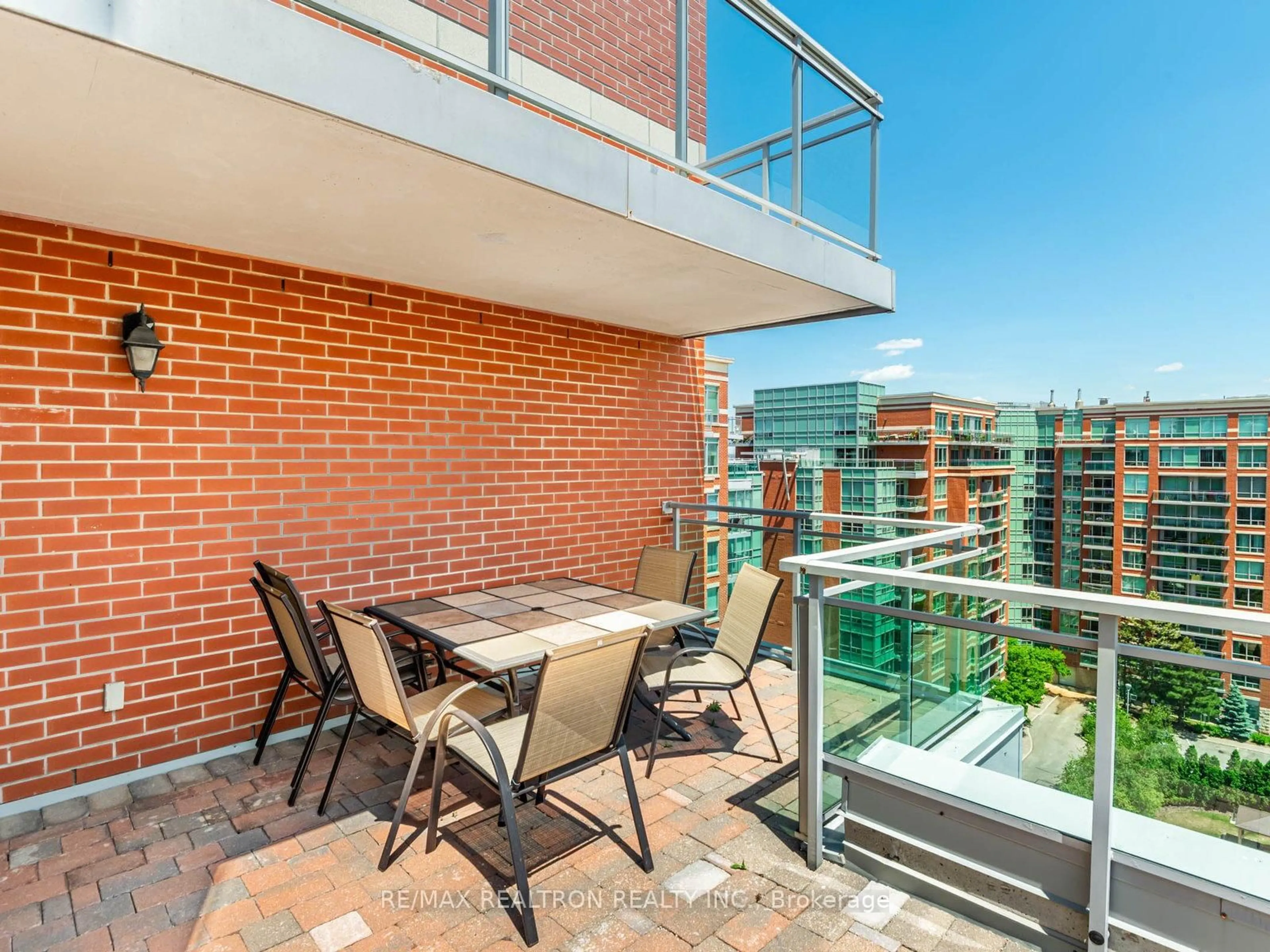 Balcony in the apartment, city buildings view from balcony for 48 Suncrest Blvd #LPH 2, Markham Ontario L3T 7Y5