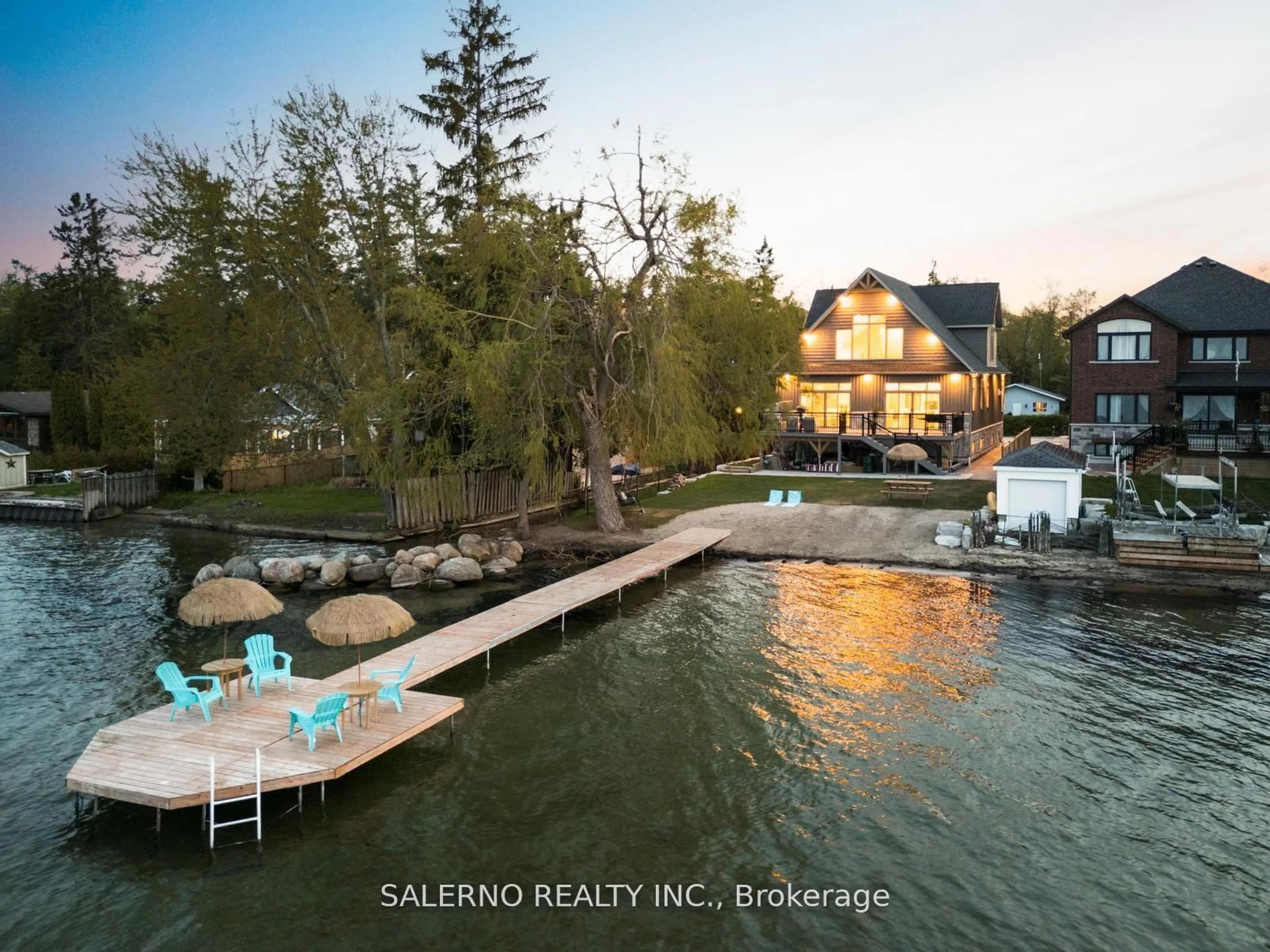 A pic from outside/outdoor area/front of a property/back of a property/a pic from drone, water/lake/river/ocean view for 1889 Simcoe Blvd, Innisfil Ontario L9S 4N3