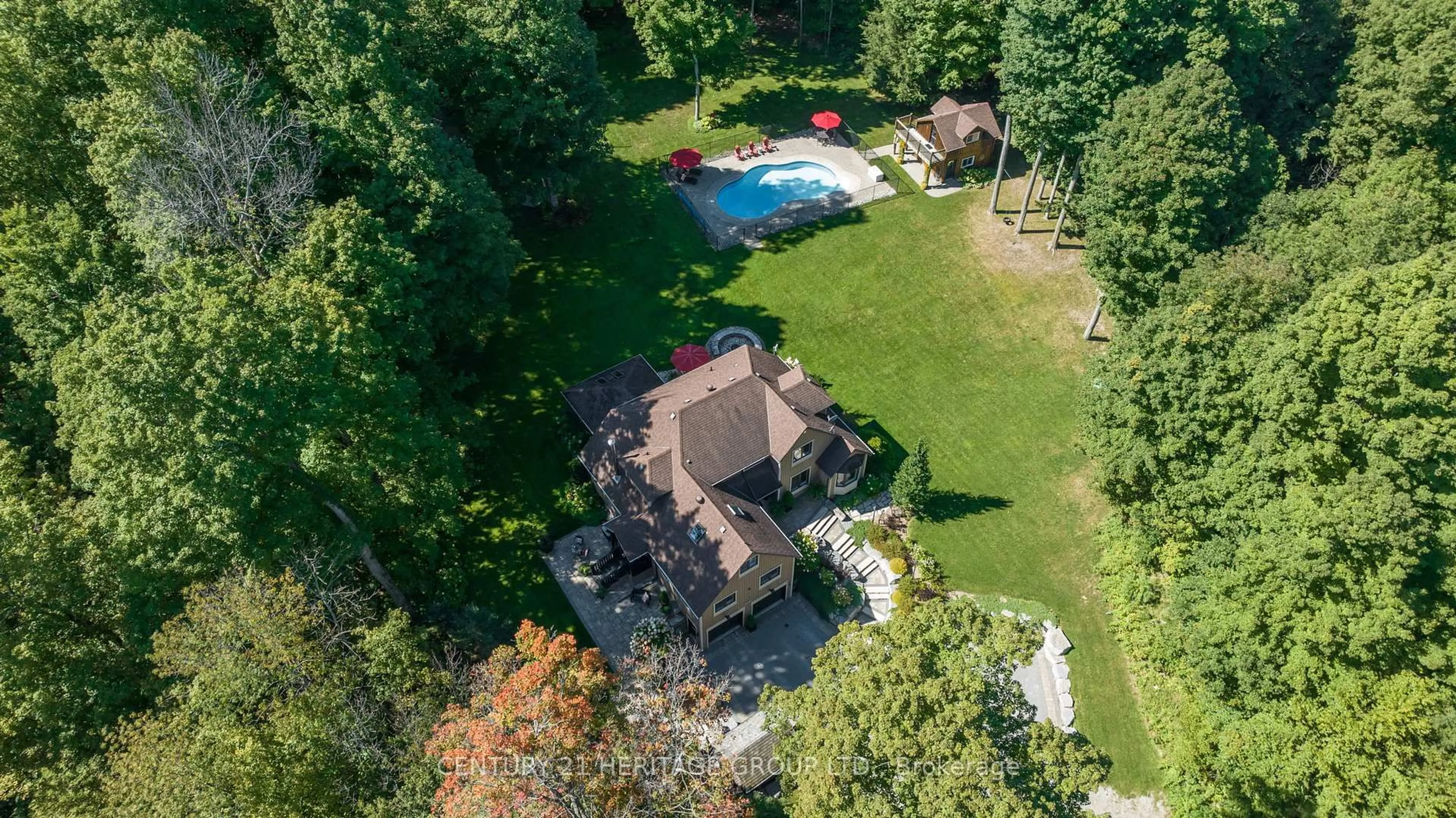 A pic from outside/outdoor area/front of a property/back of a property/a pic from drone, water/lake/river/ocean view for 7812 4th Line, Essa Ontario L3W 0S5