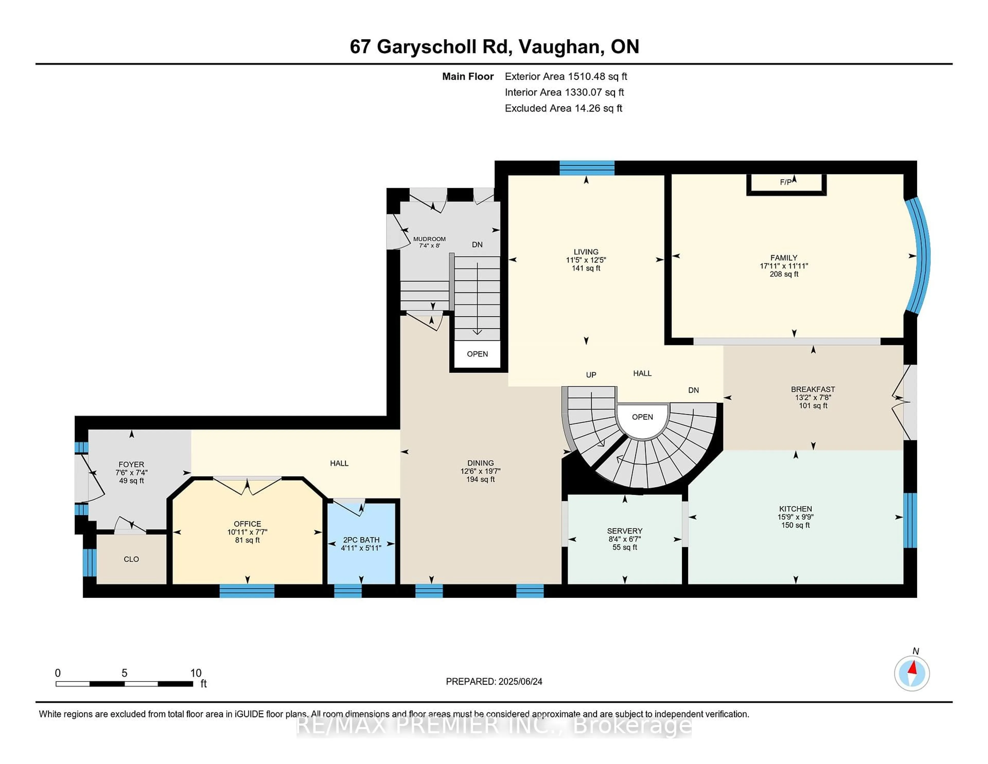 Floor plan for 67 Garyscholl Rd, Vaughan Ontario L4H 3R4