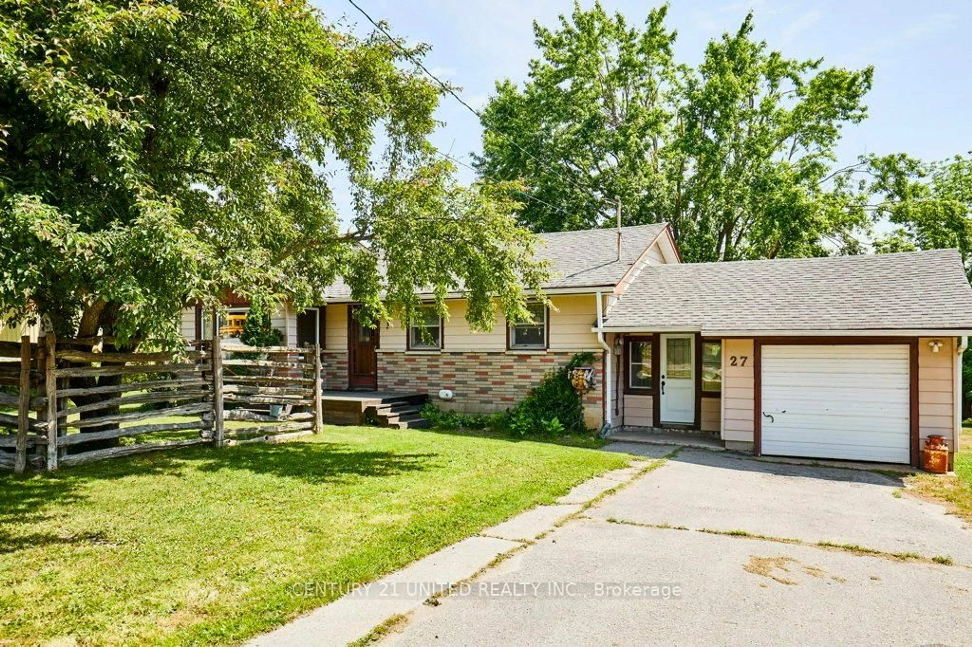 Home with brick exterior material, street for 27 Centre St, Brock Ontario L0C 1H0