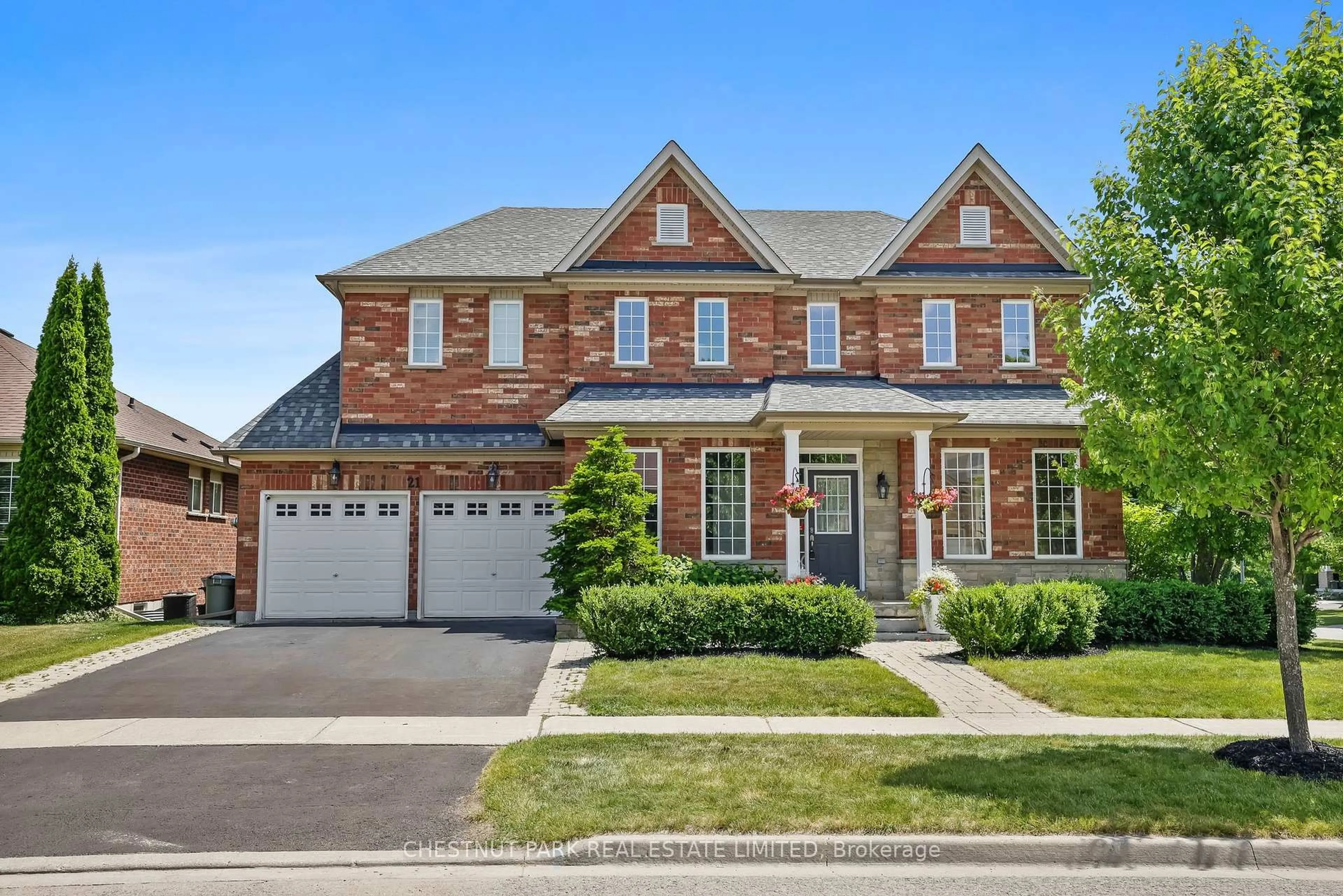 Home with brick exterior material, street for 21 Ash Green Lane, Uxbridge Ontario L9P 2A8