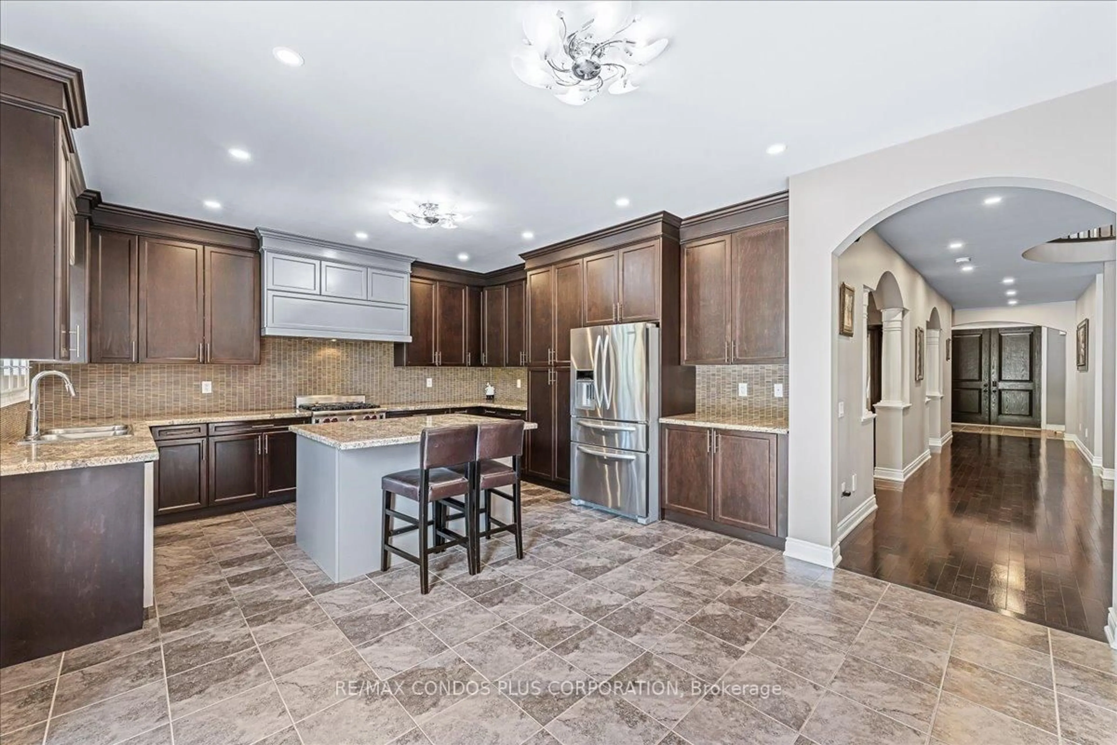 Open concept kitchen, ceramic/tile floor for 131 Lady Nadia Dr, Vaughan Ontario L6A 4E6