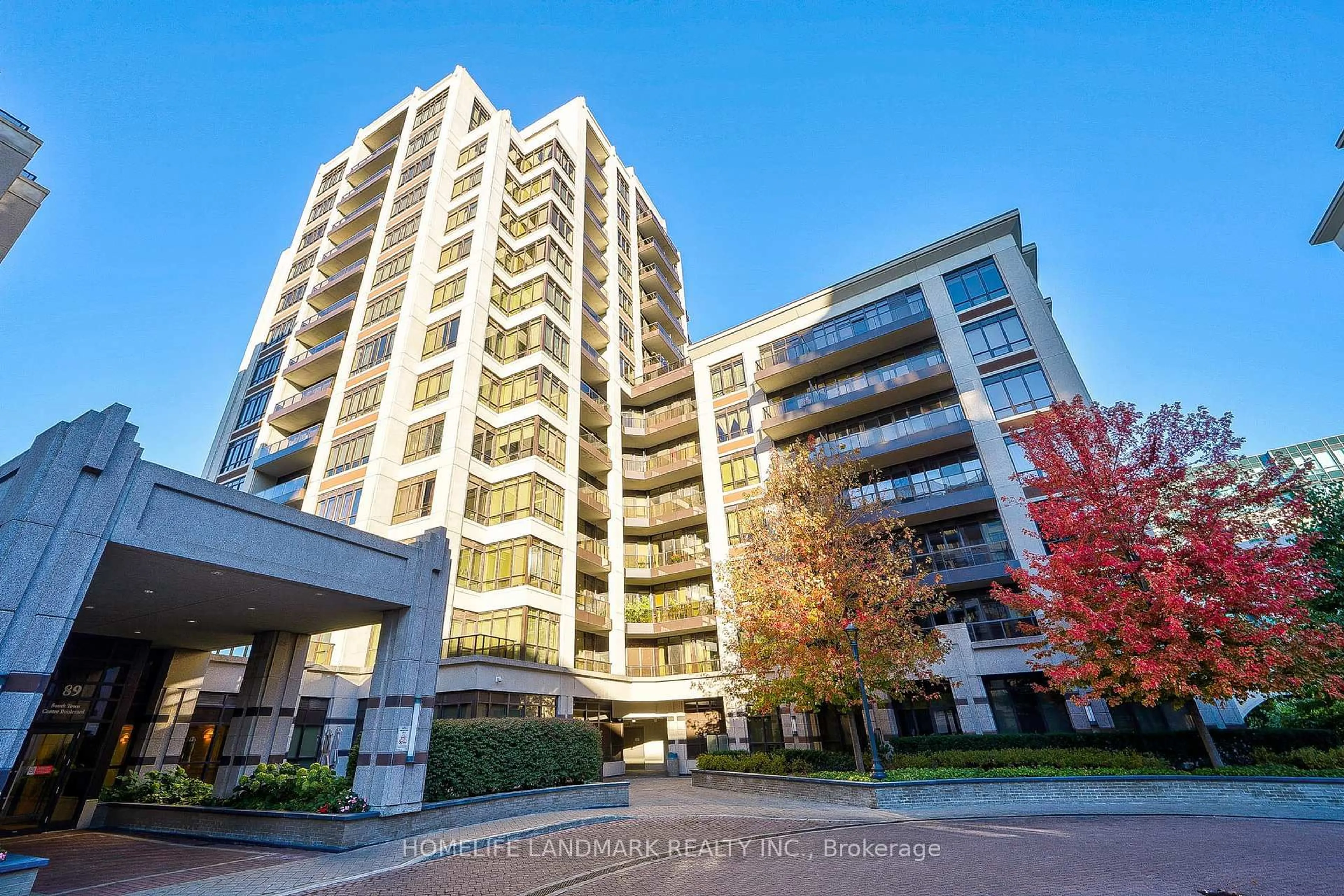 A pic from outside/outdoor area/front of a property/back of a property/a pic from drone, building for 89 South Town Centre Blvd #517, Markham Ontario L6G 0E8