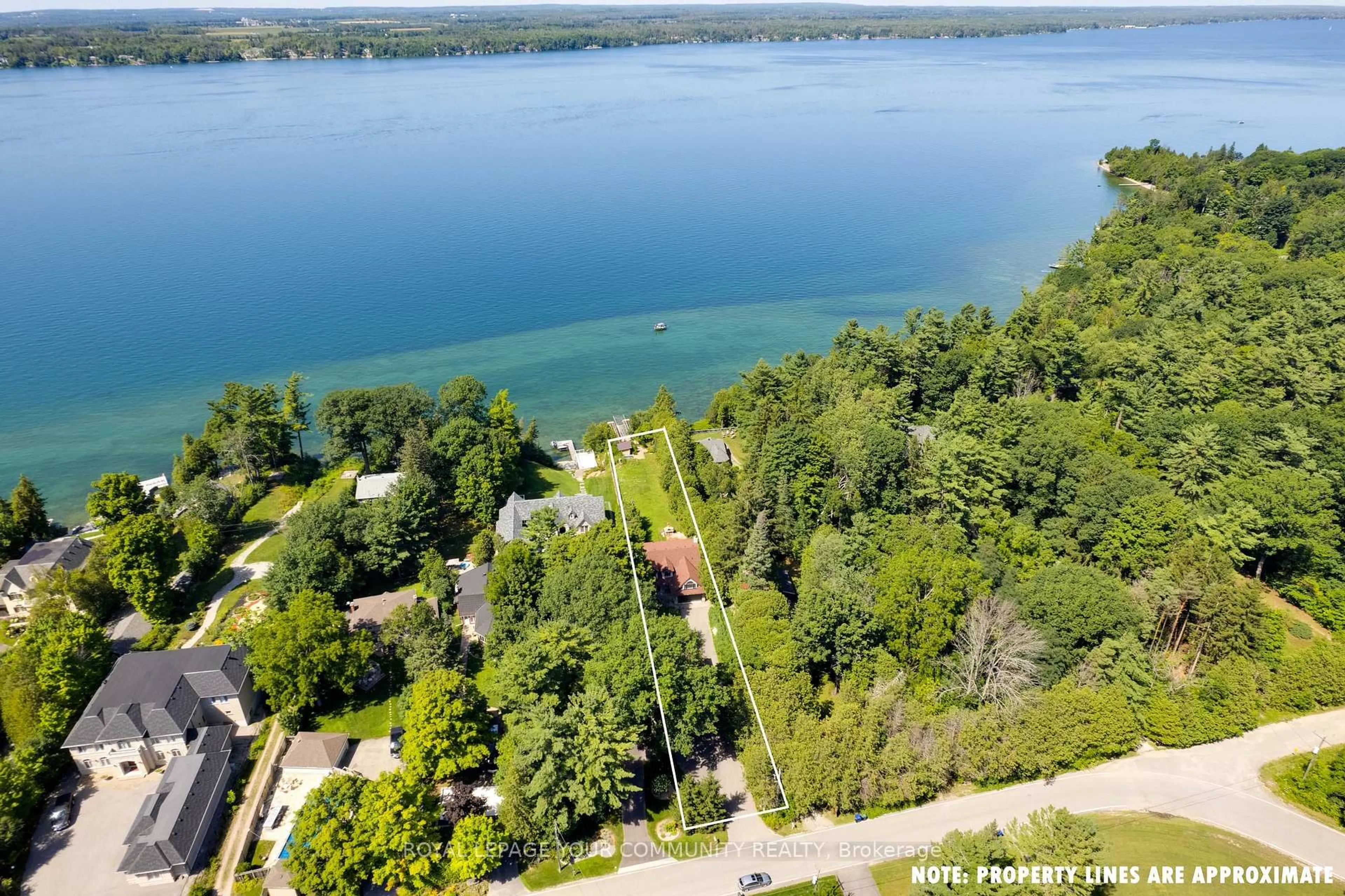 A pic from outside/outdoor area/front of a property/back of a property/a pic from drone, water/lake/river/ocean view for 3994 Guest Rd, Innisfil Ontario L9S 2T4