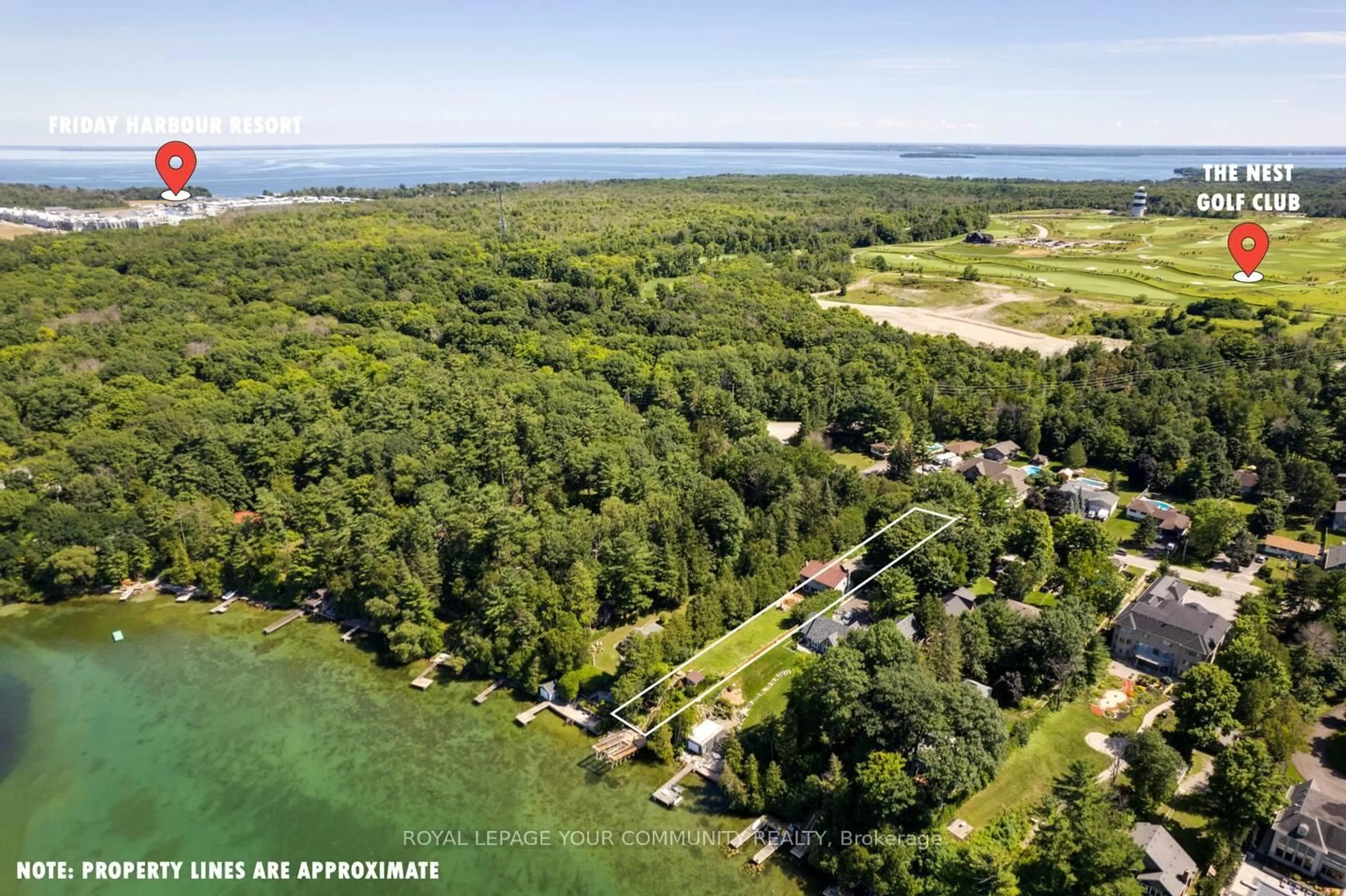 A pic from outside/outdoor area/front of a property/back of a property/a pic from drone, water/lake/river/ocean view for 3994 Guest Rd, Innisfil Ontario L9S 2T4
