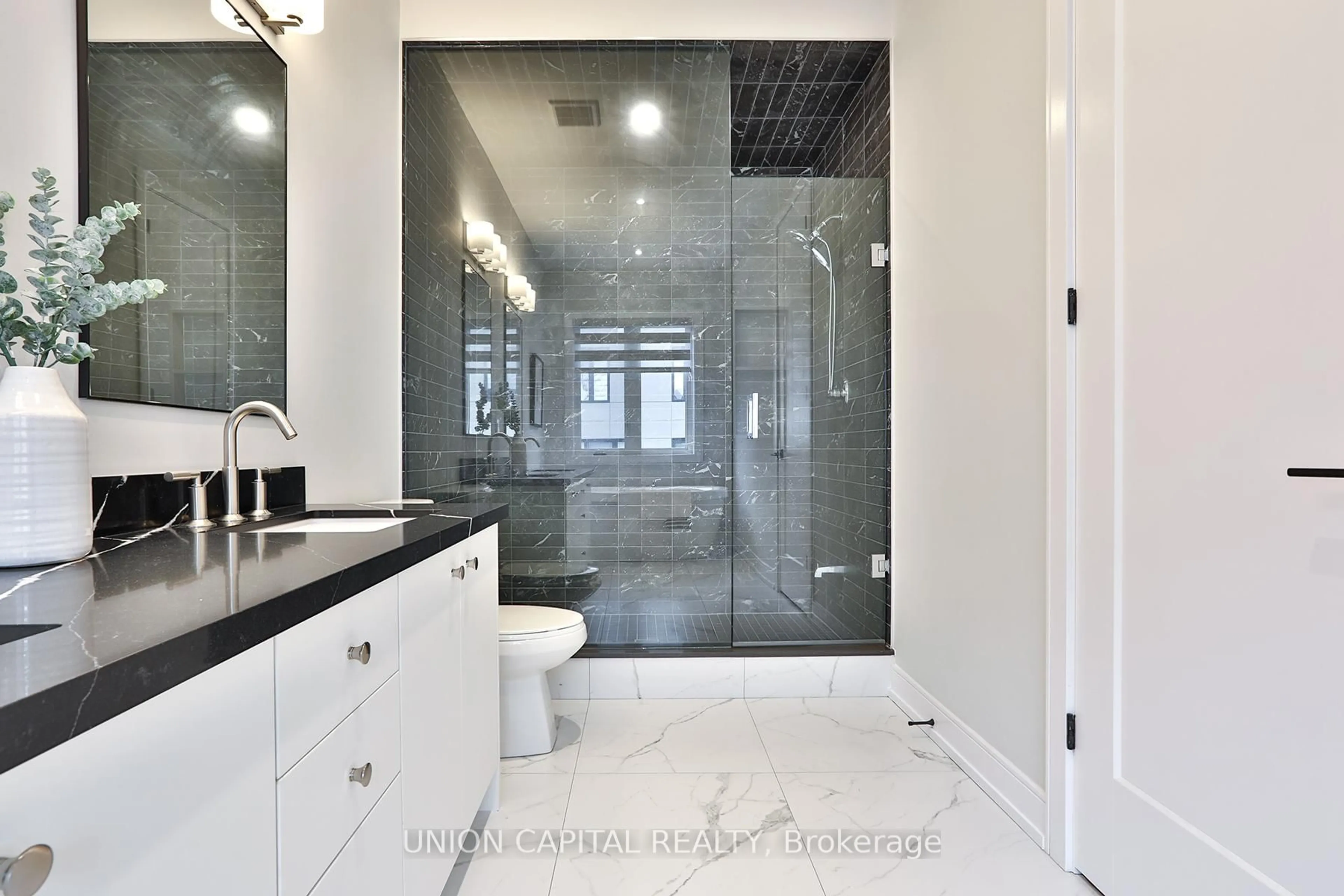 Contemporary bathroom, ceramic/tile floor for 9 Kohn Lane, Markham Ontario L6C 3J3
