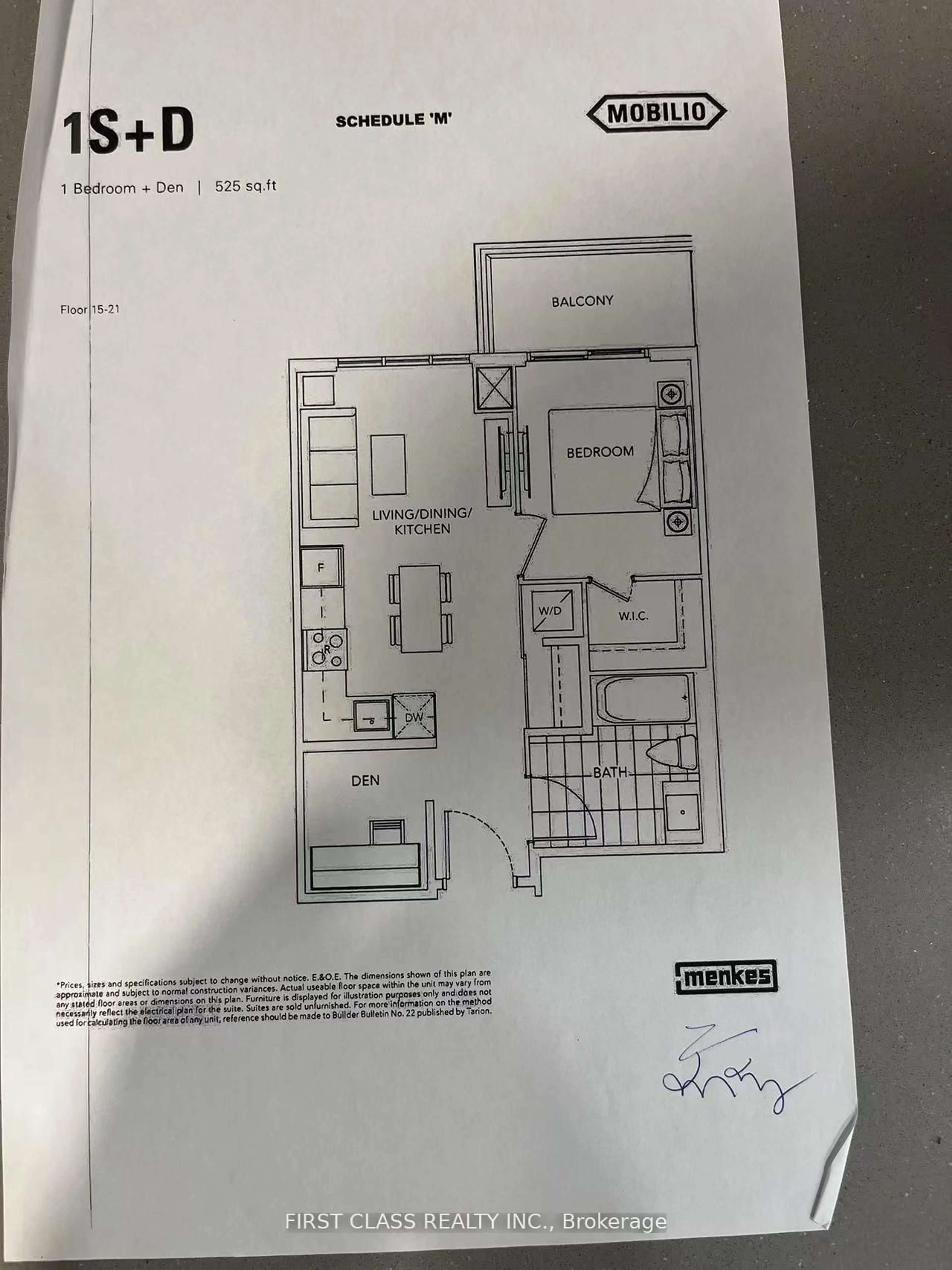 Floor plan for 38 Honeycrisp Cres #2116, Vaughan Ontario L4K 0M8
