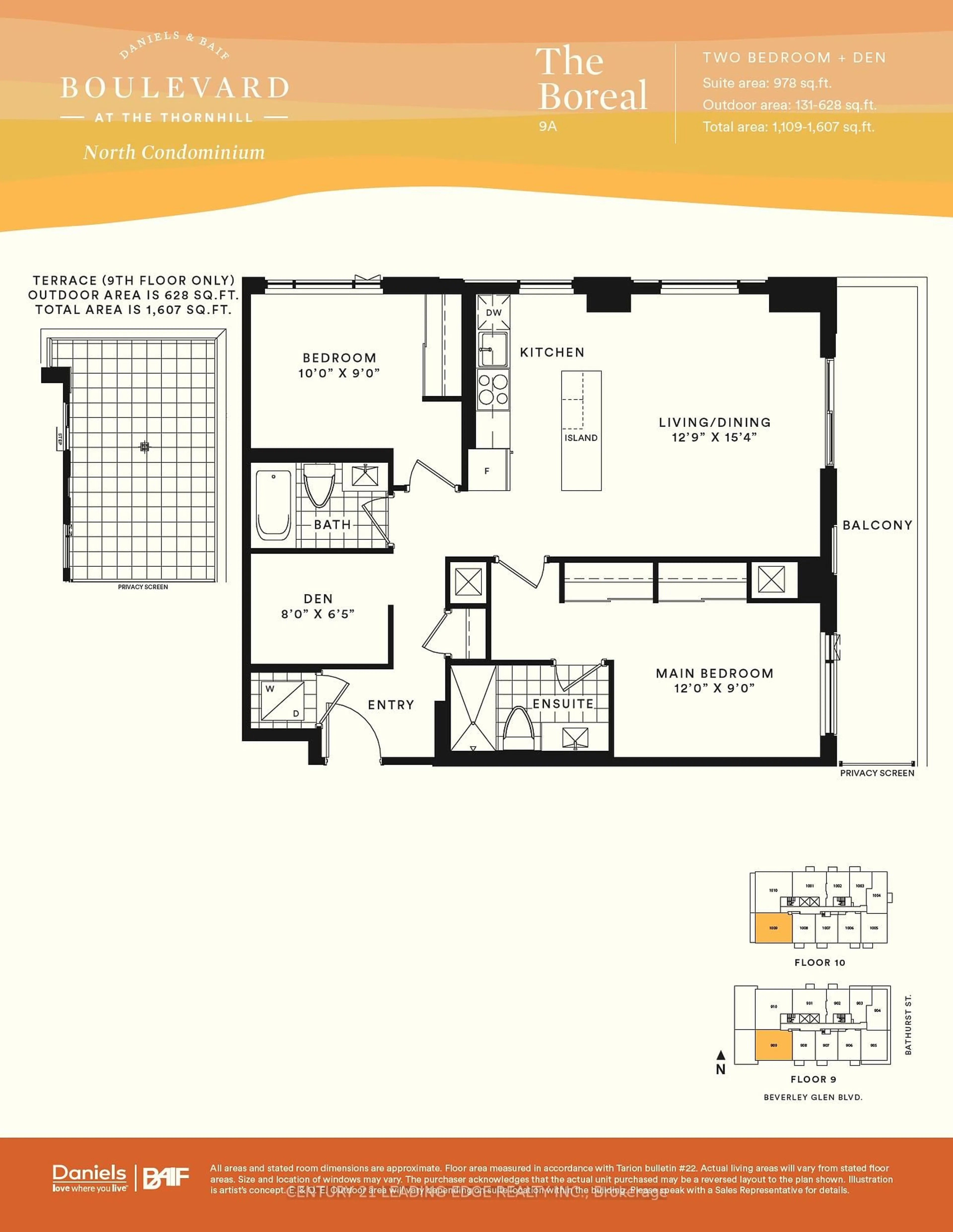 Floor plan for 8 Beverly Glen Blvd #909, Vaughan Ontario L4J 0L5