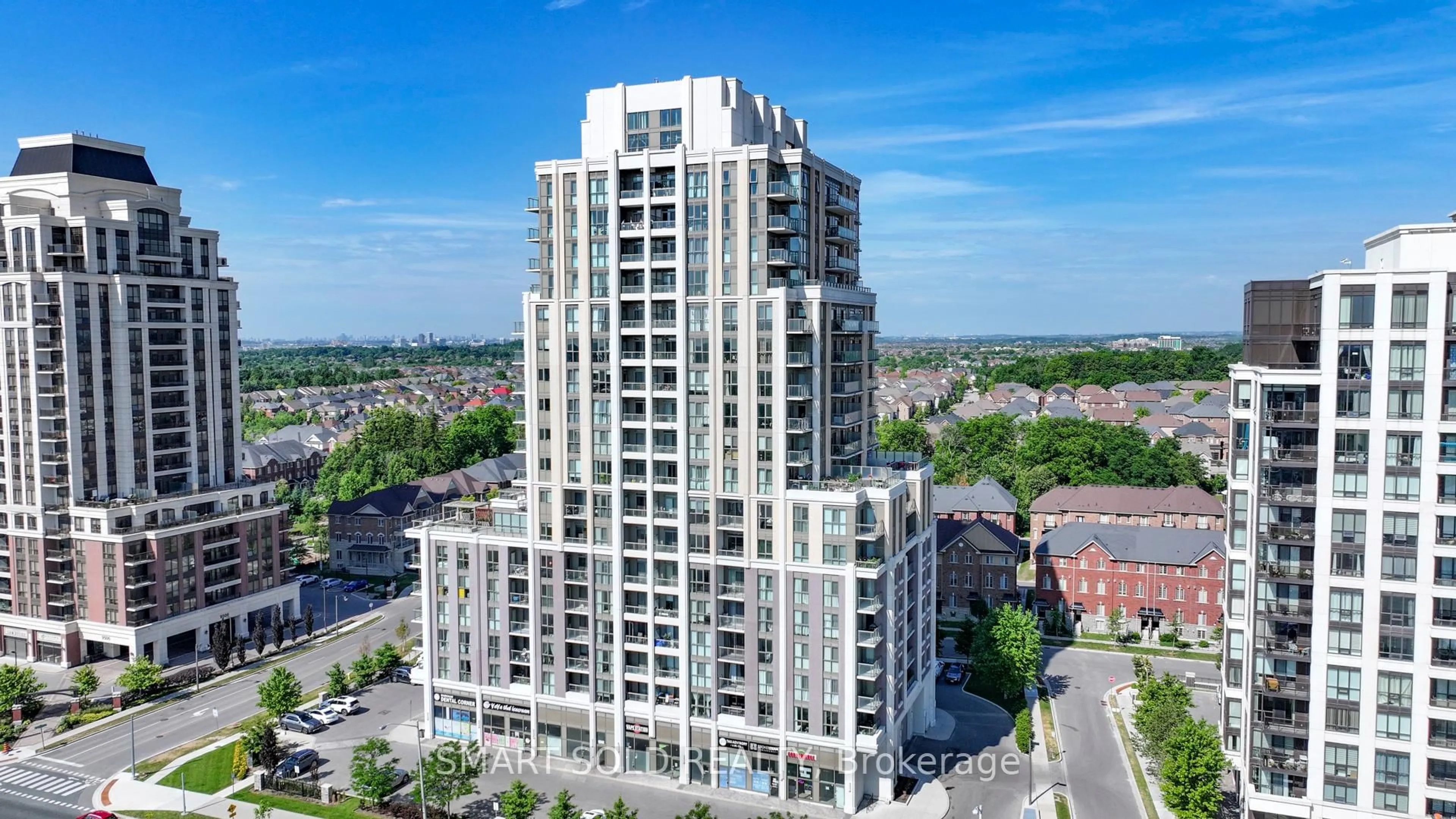 A pic from outside/outdoor area/front of a property/back of a property/a pic from drone, building for 9560 Markham Rd #810, Markham Ontario L6E 0H8