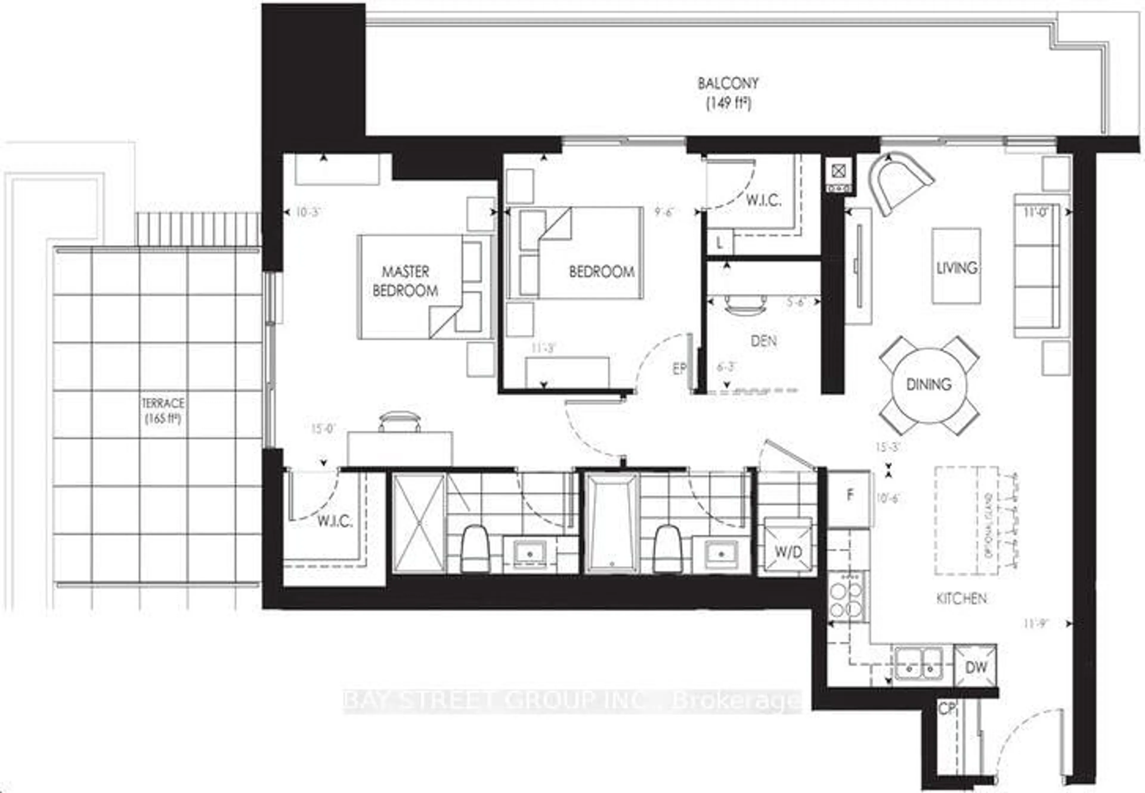Floor plan for 38 Gandhi Lane #210, Markham Ontario L3T 0G9