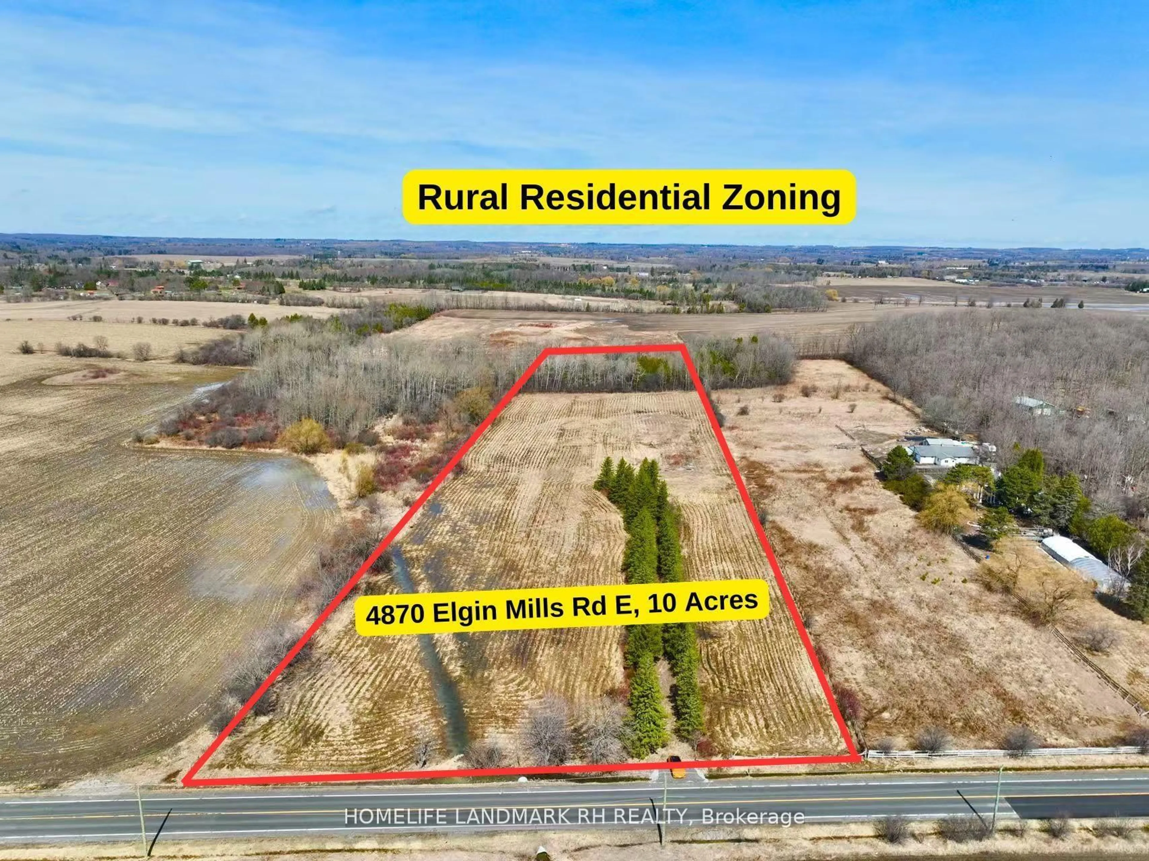 A pic from outside/outdoor area/front of a property/back of a property/a pic from drone, building for 4870 Elgin Mills Rd, Markham Ontario L6C 1L5