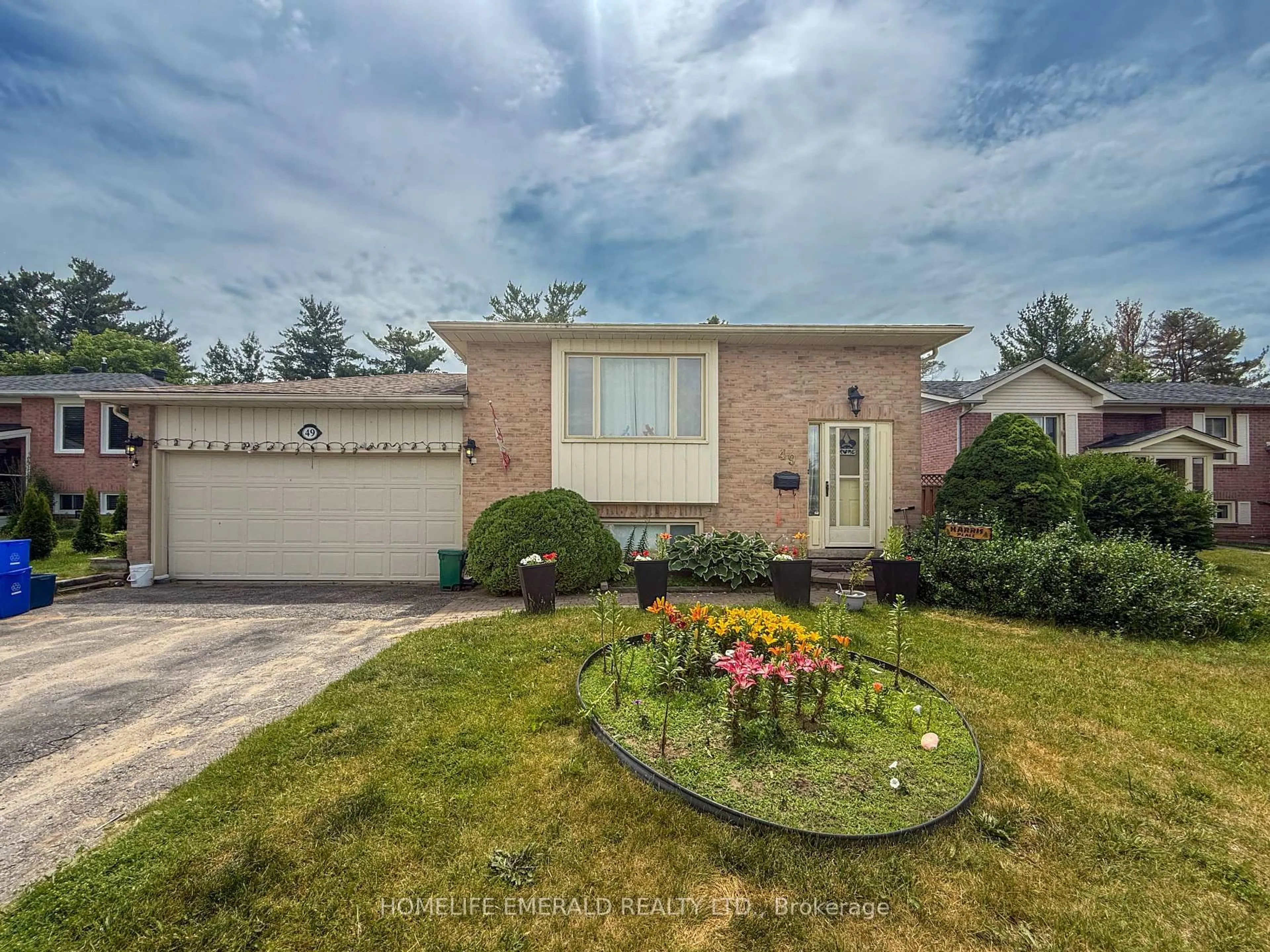 Home with brick exterior material, street for 49 Sandy Lane, Essa Ontario L3W 0J5