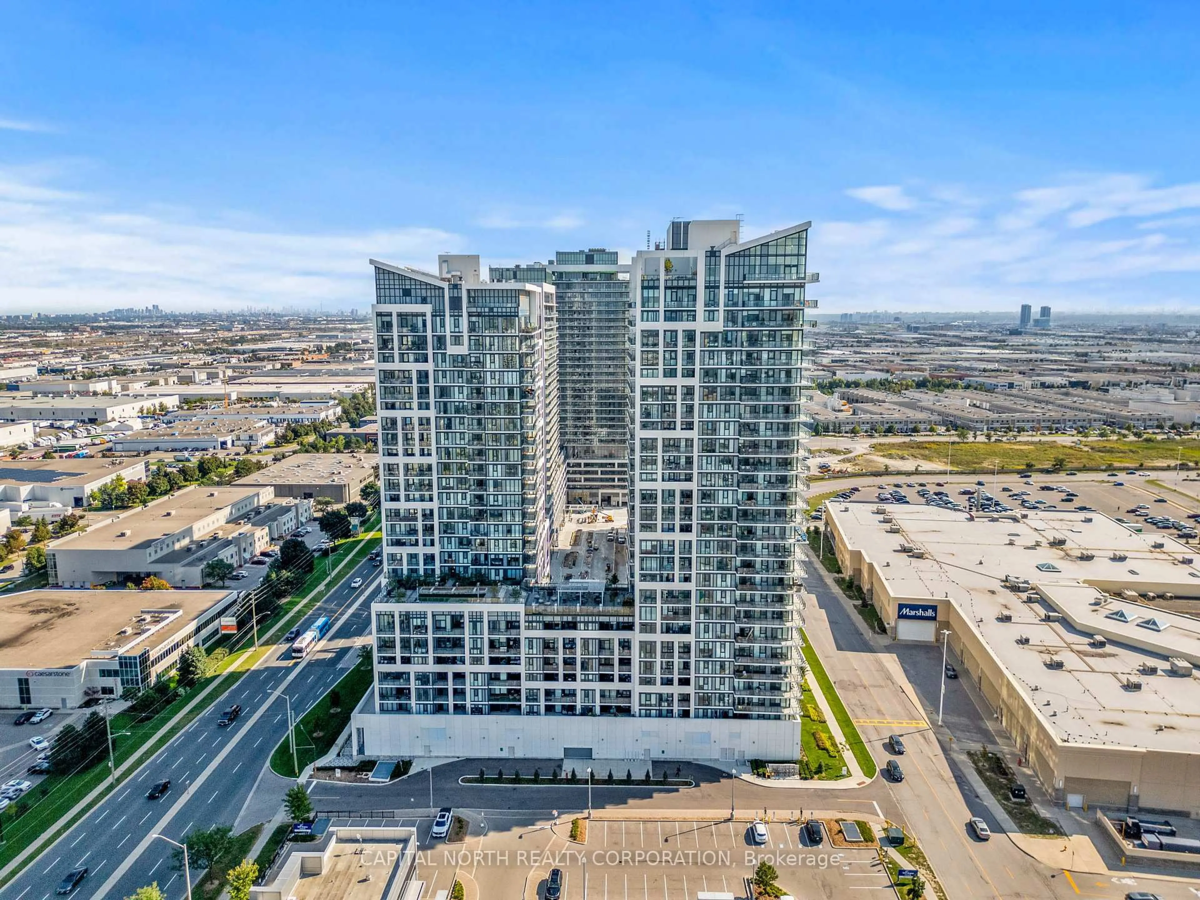 A pic from outside/outdoor area/front of a property/back of a property/a pic from drone, city buildings view from balcony for 9000 Jane St #610, Vaughan Ontario L4K 0M6