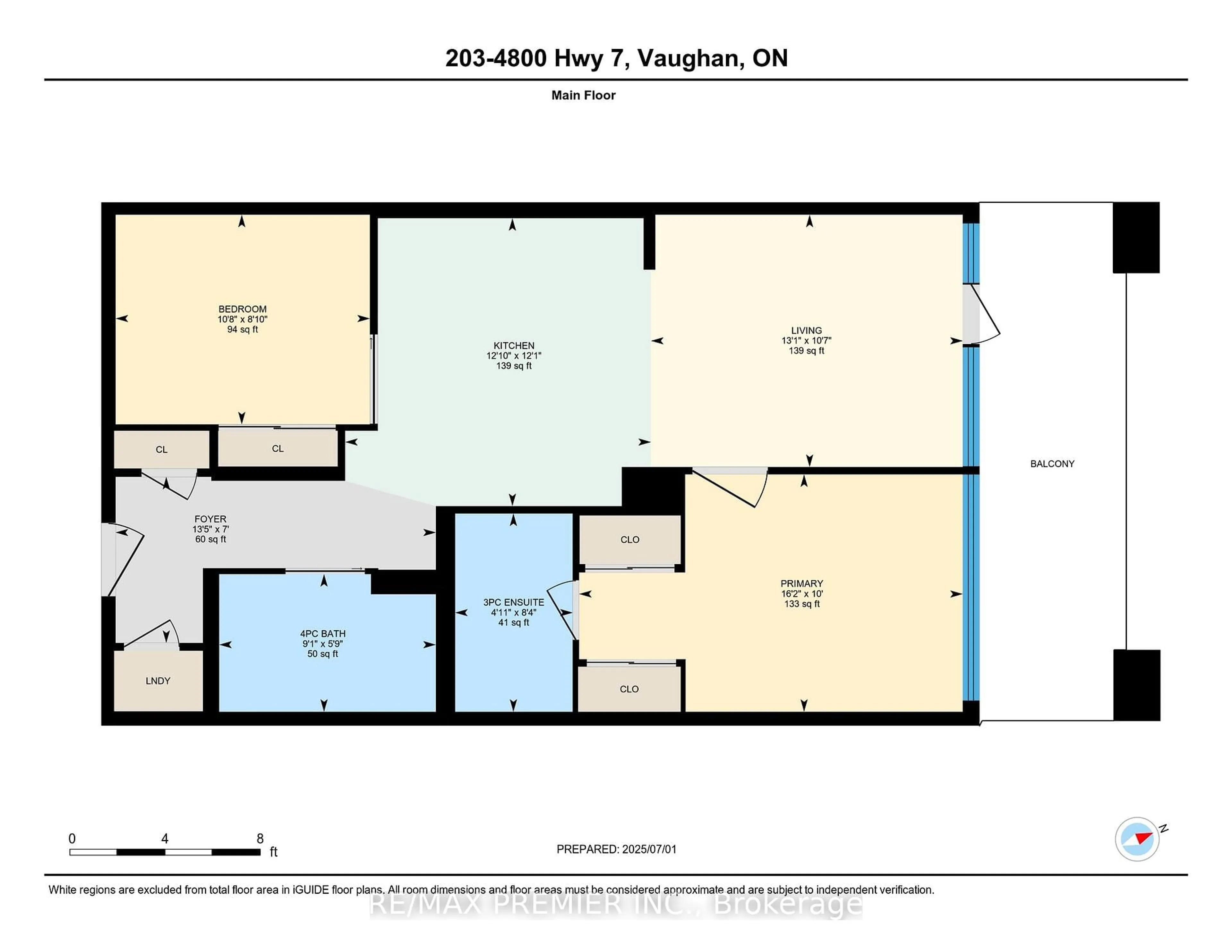 Floor plan for 4800 highway 7 #203, Vaughan Ontario L4L 1H8