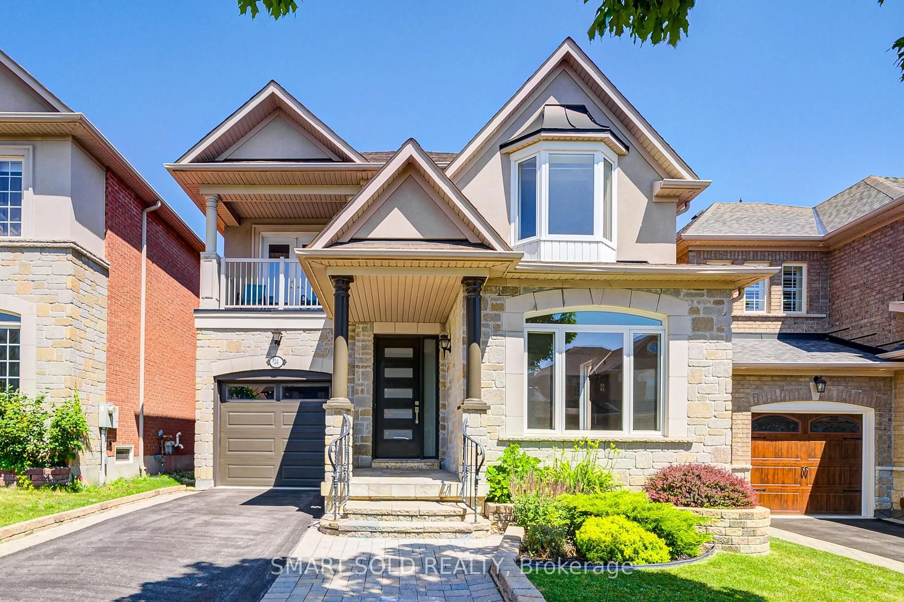 Home with brick exterior material, street for 24 Burgundy Tr, Vaughan Ontario L4J 8X5