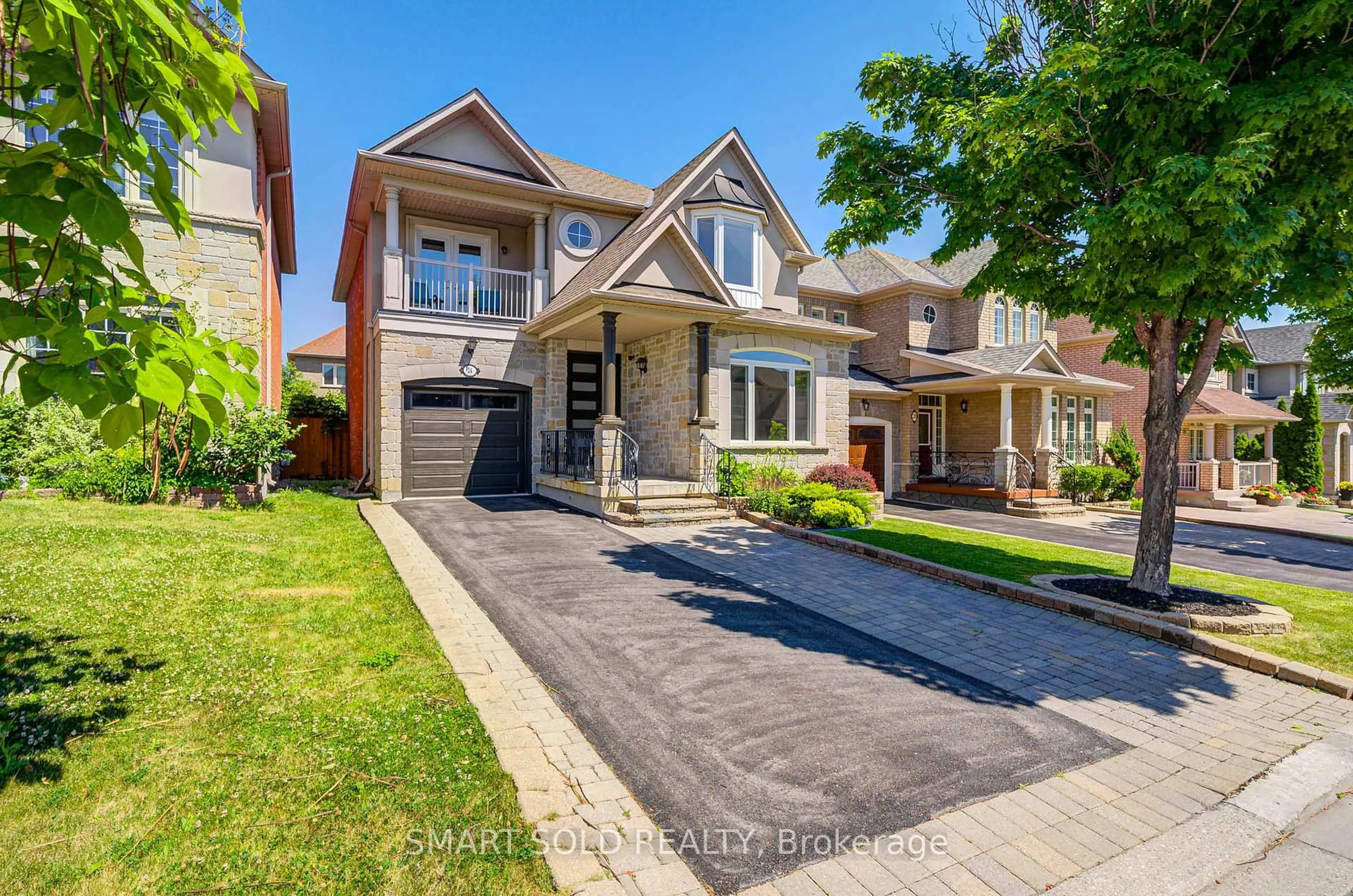 Home with brick exterior material, street for 24 Burgundy Tr, Vaughan Ontario L4J 8X5