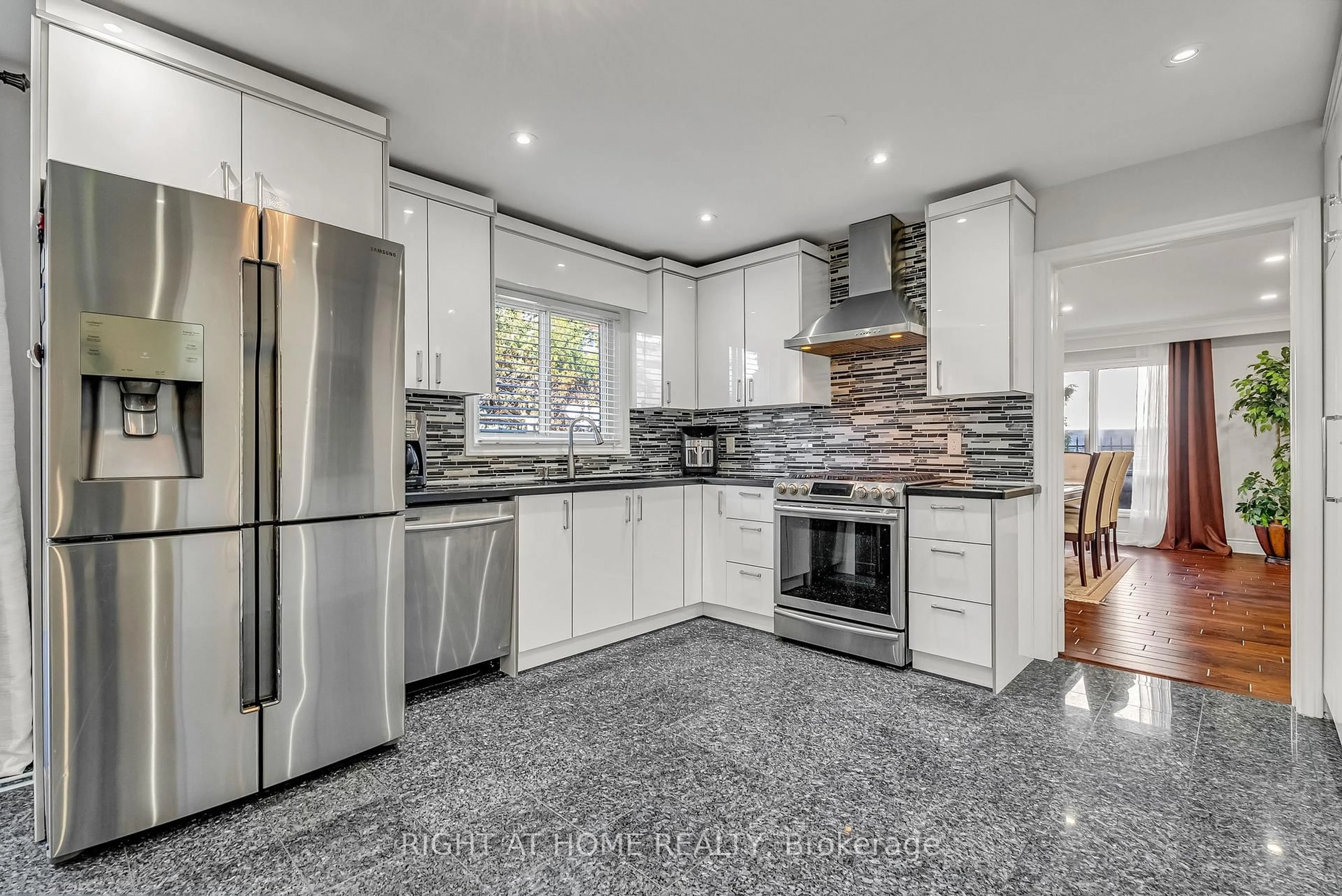 Contemporary kitchen, ceramic/tile floor for 373 Firglen Rdge, Vaughan Ontario L4L 1N6