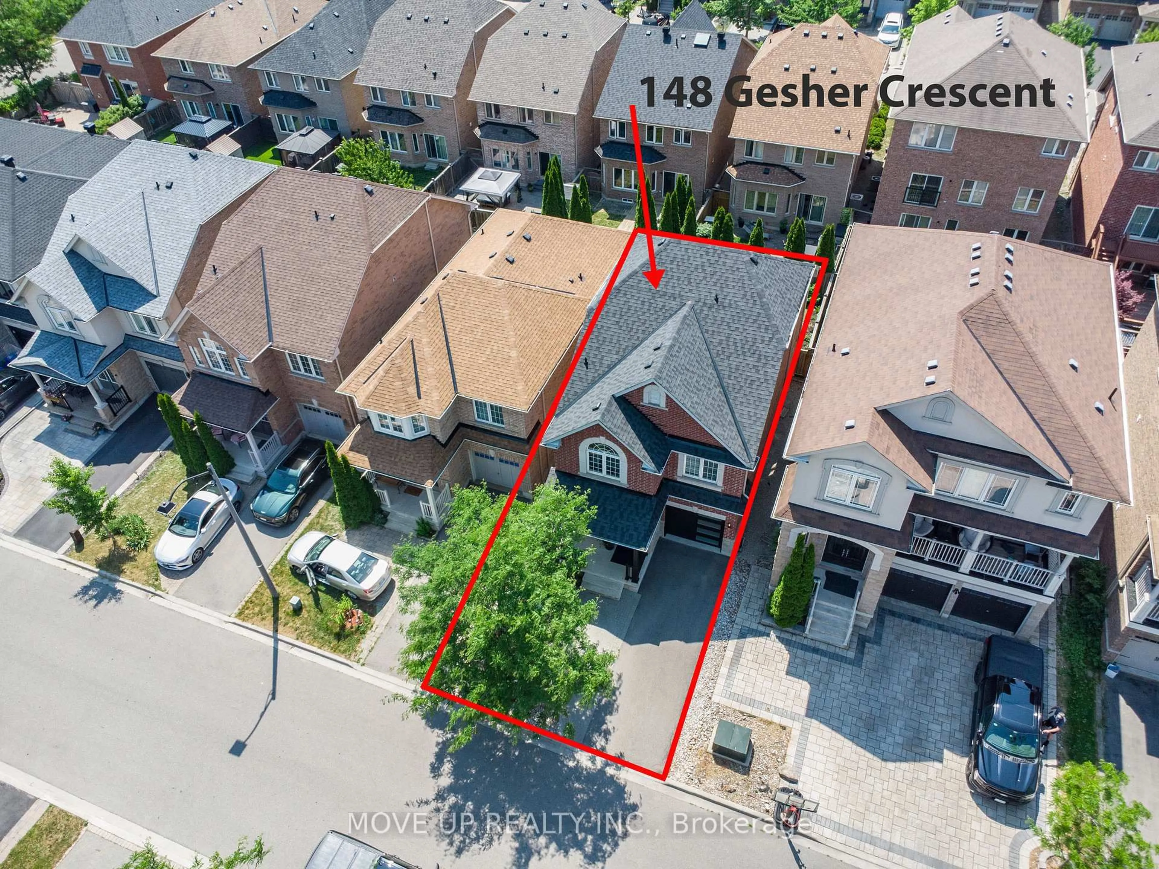 A pic from outside/outdoor area/front of a property/back of a property/a pic from drone, street for 148 Gesher Cres, Vaughan Ontario L6A 0W9