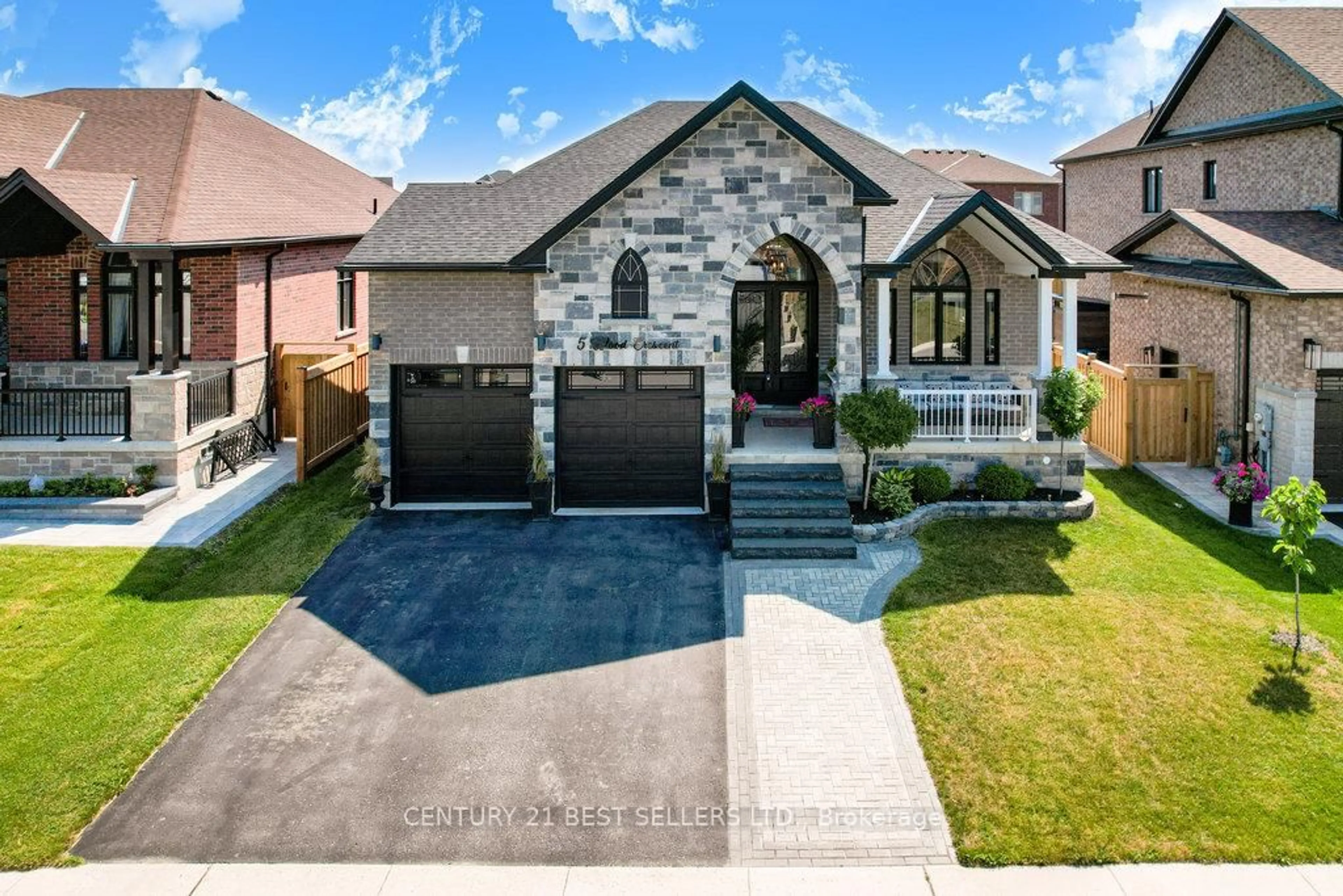 Home with brick exterior material, street for 5 Wood Cres, Essa Ontario L0M 1B5
