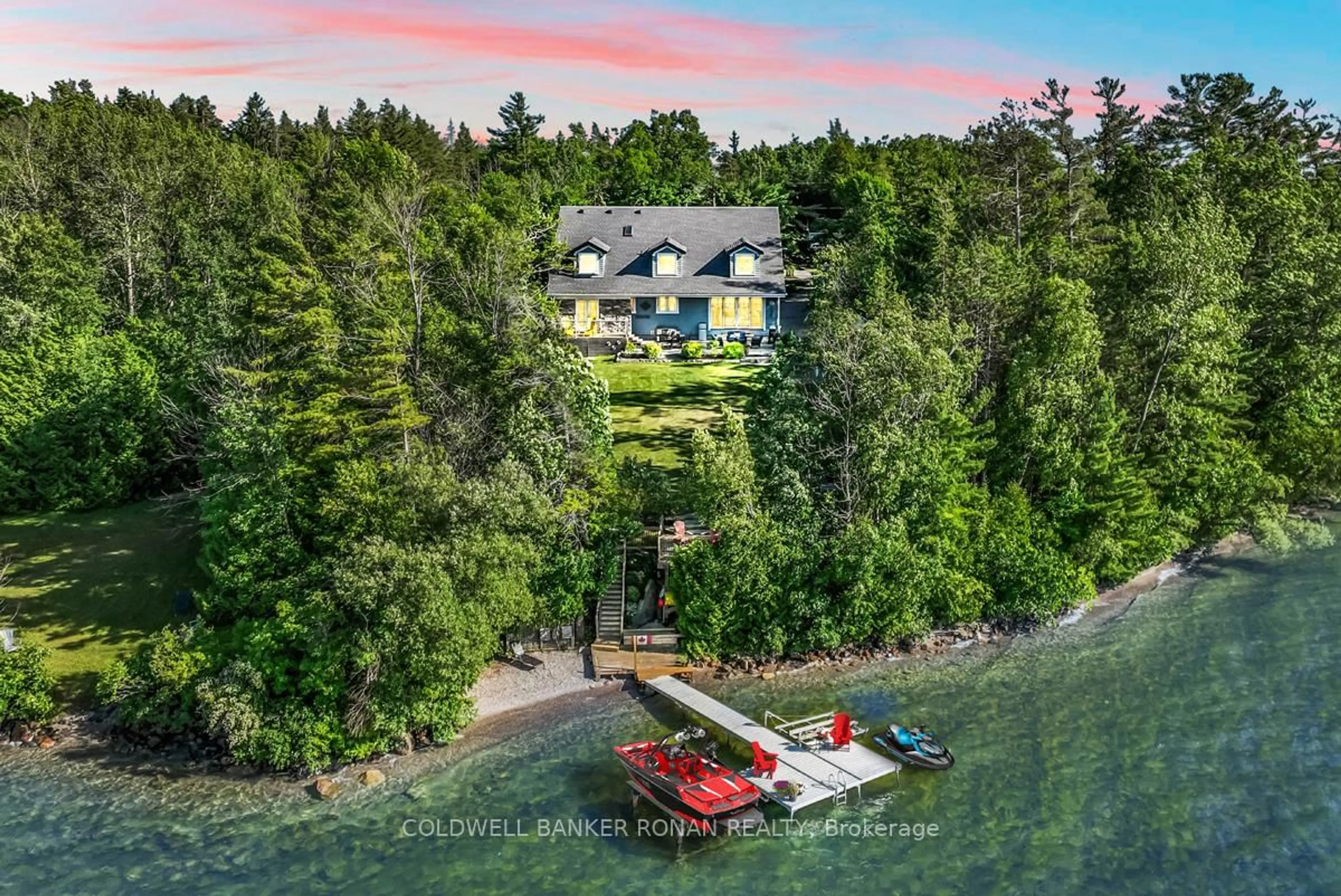 A pic from outside/outdoor area/front of a property/back of a property/a pic from drone, water/lake/river/ocean view for 1292 Shoreview Dr, Innisfil Ontario L9S 2L4