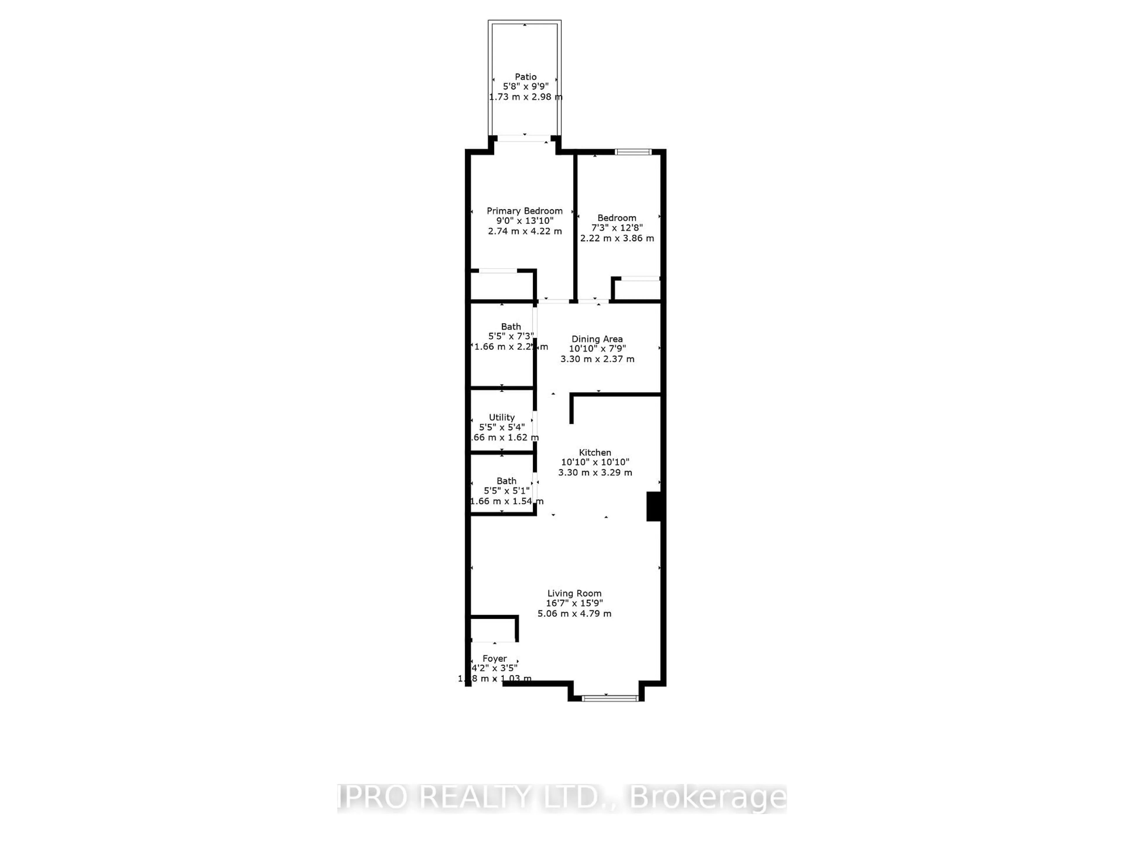 Floor plan for 320 John St #108, Markham Ontario L3T 0B1