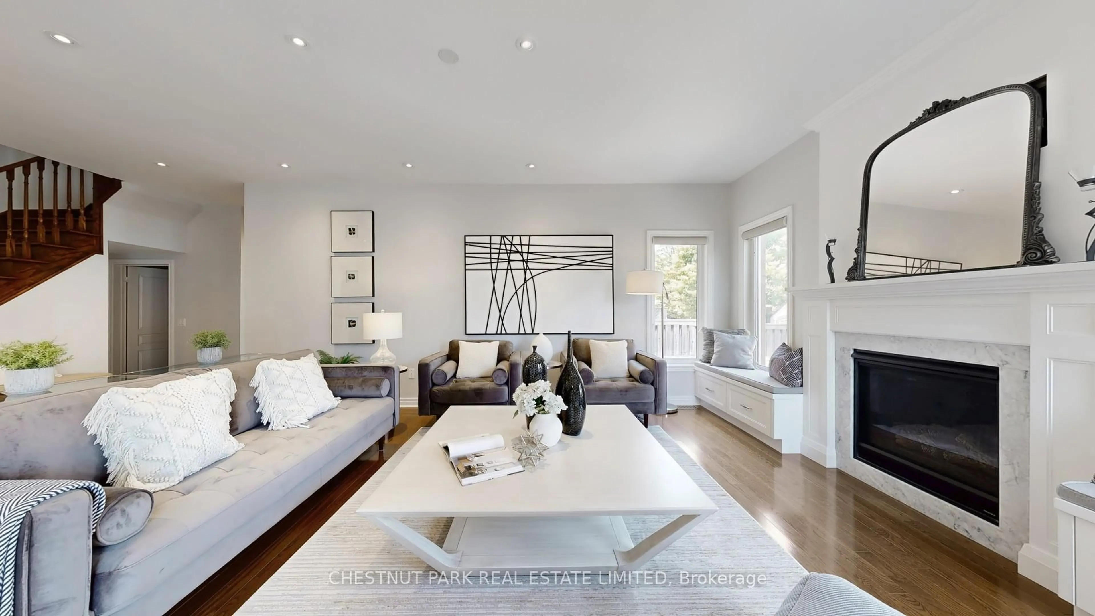 Living room with furniture, unknown for 32 Arbour Dr, Markham Ontario L6E 0H5