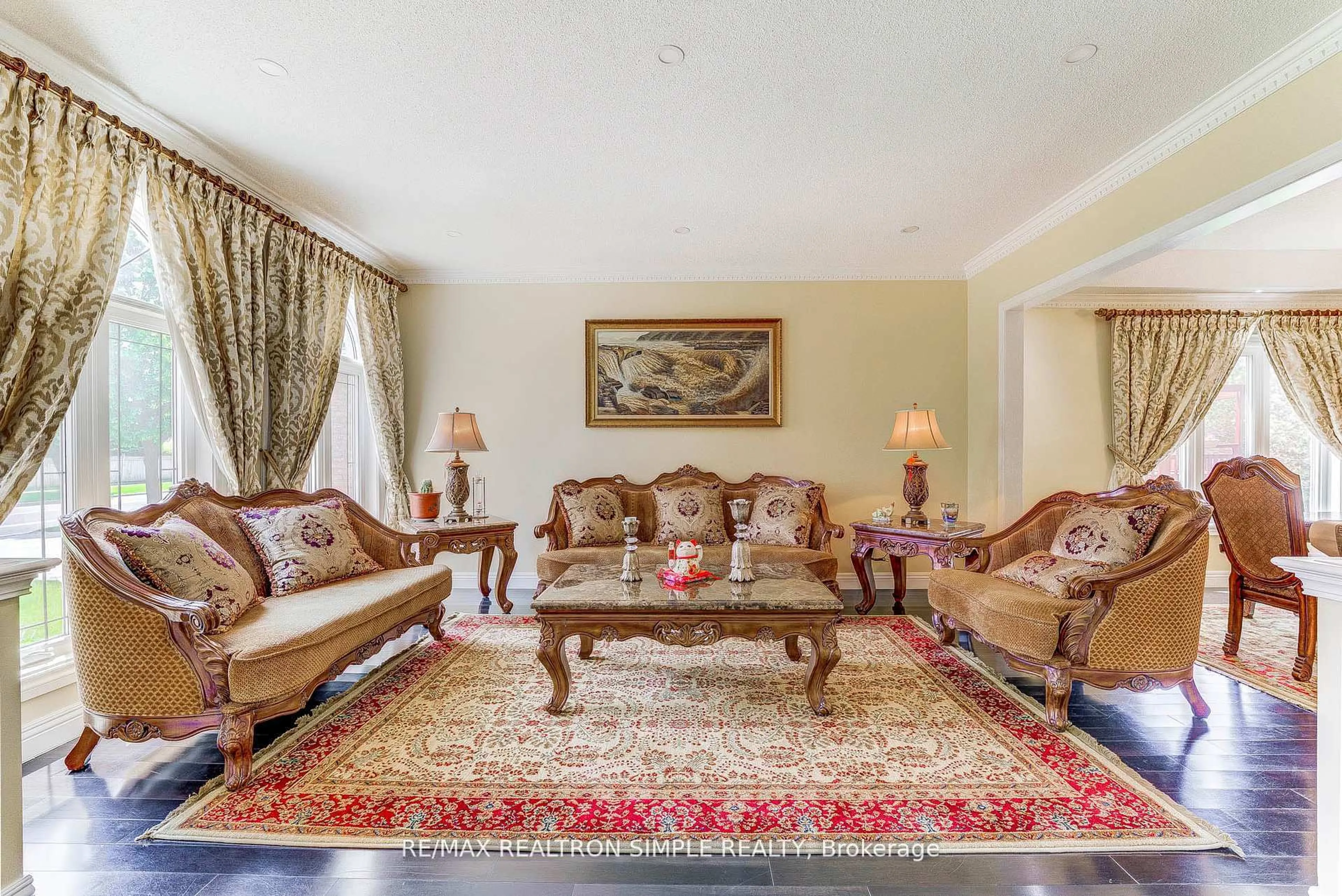 Living room with furniture, carpet floor for 338 Calvert Rd, Markham Ontario L6C 1Y2