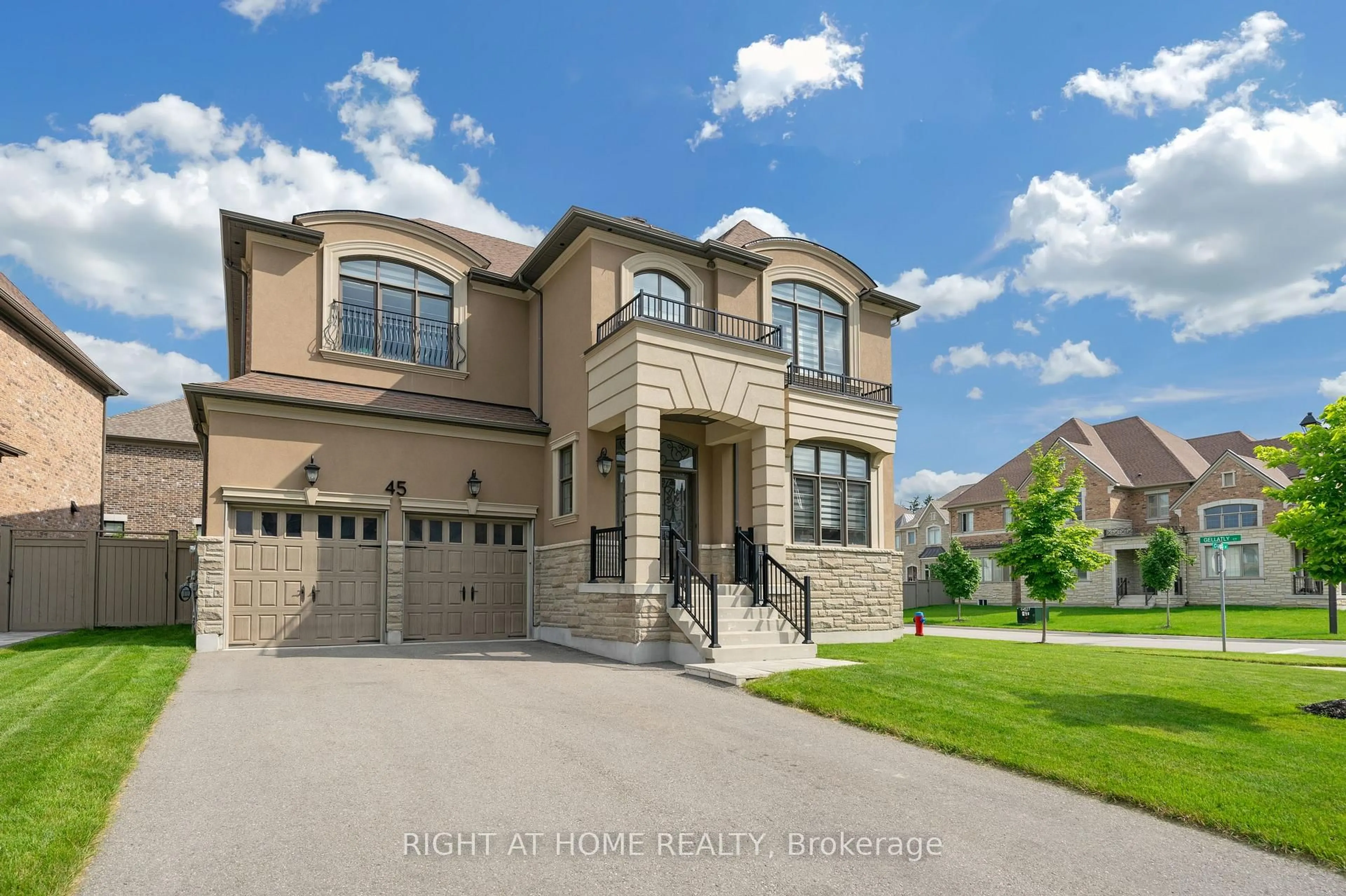 Home with brick exterior material, street for 45 Cairns Gate, King Ontario L7B 0P5