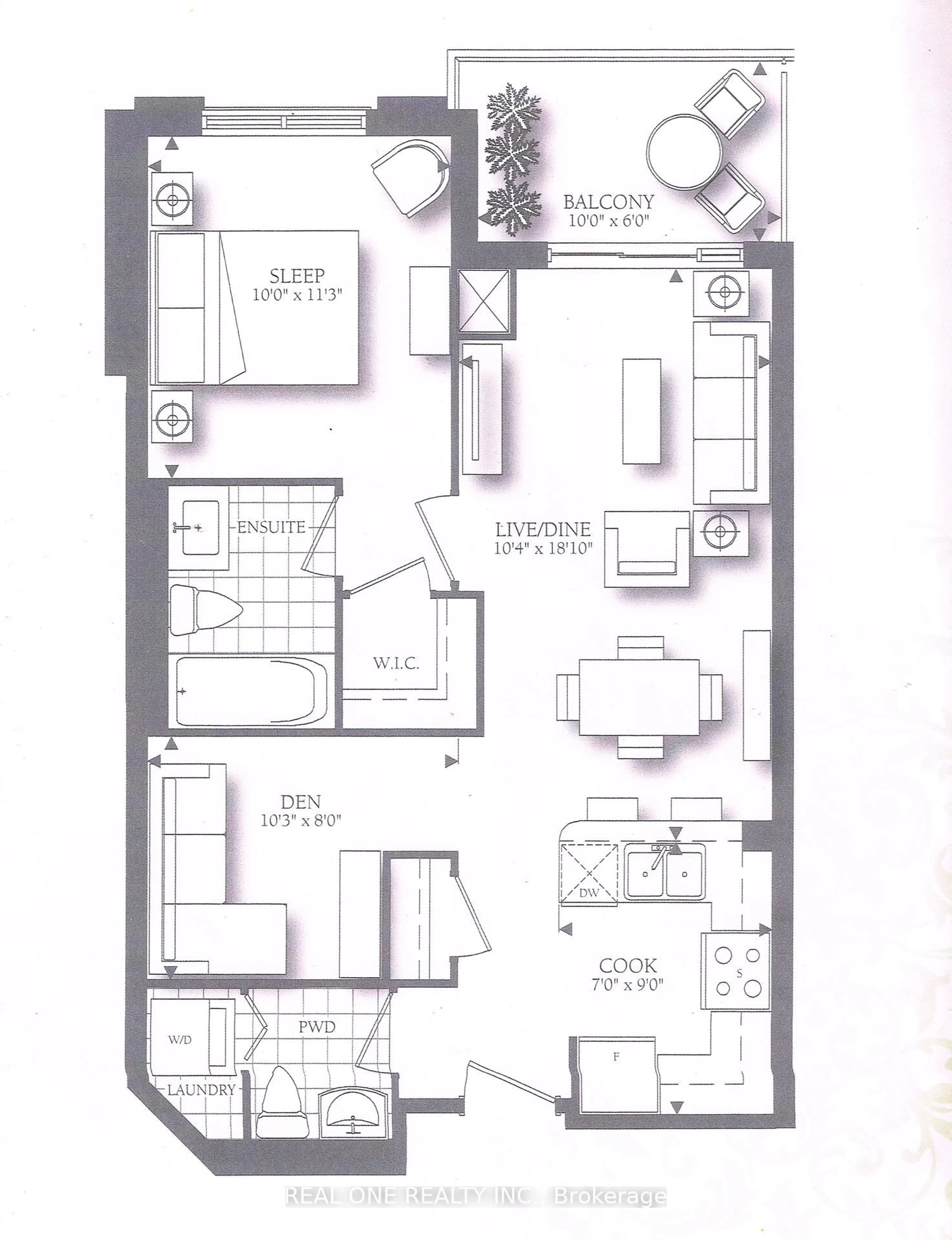 Floor plan for 111 Civic Square Gate #411, Aurora Ontario L4G 0S6