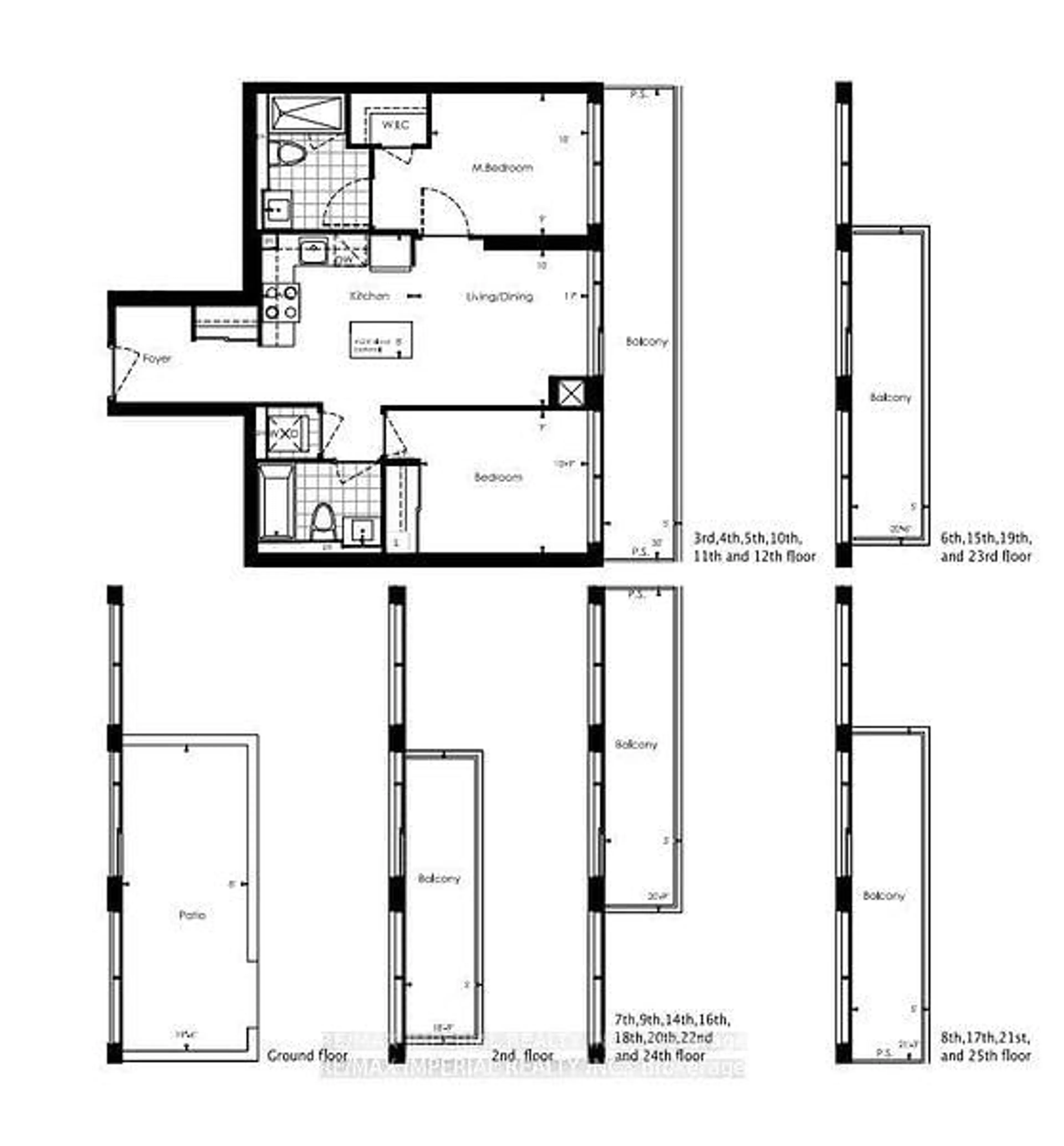 Floor plan for 95 Oneida Cres #2207, Richmond Hill Ontario L4B 0H5