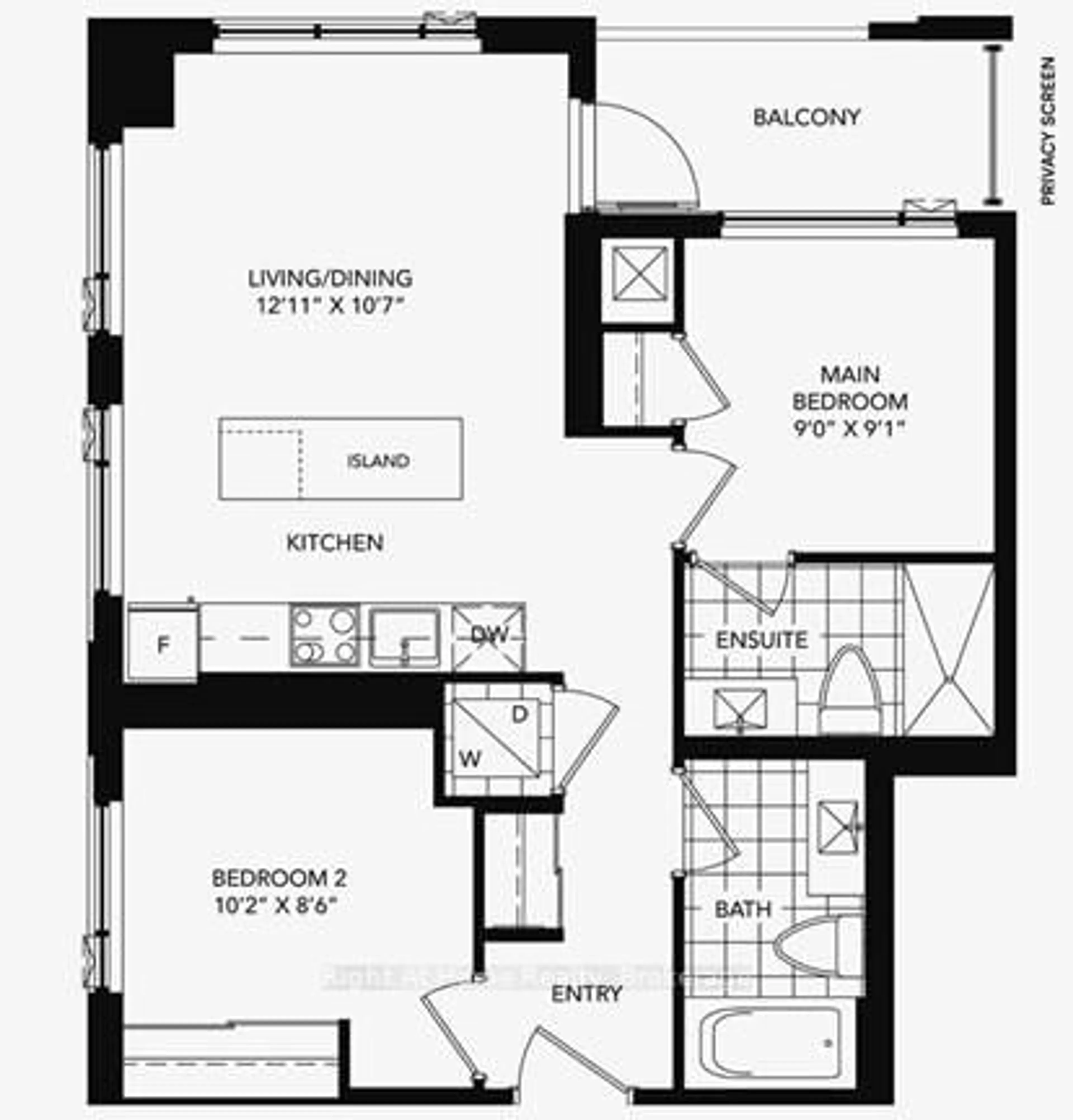 Floor plan for 7950 BATHURST St #1204, Vaughan Ontario L4J 0L4