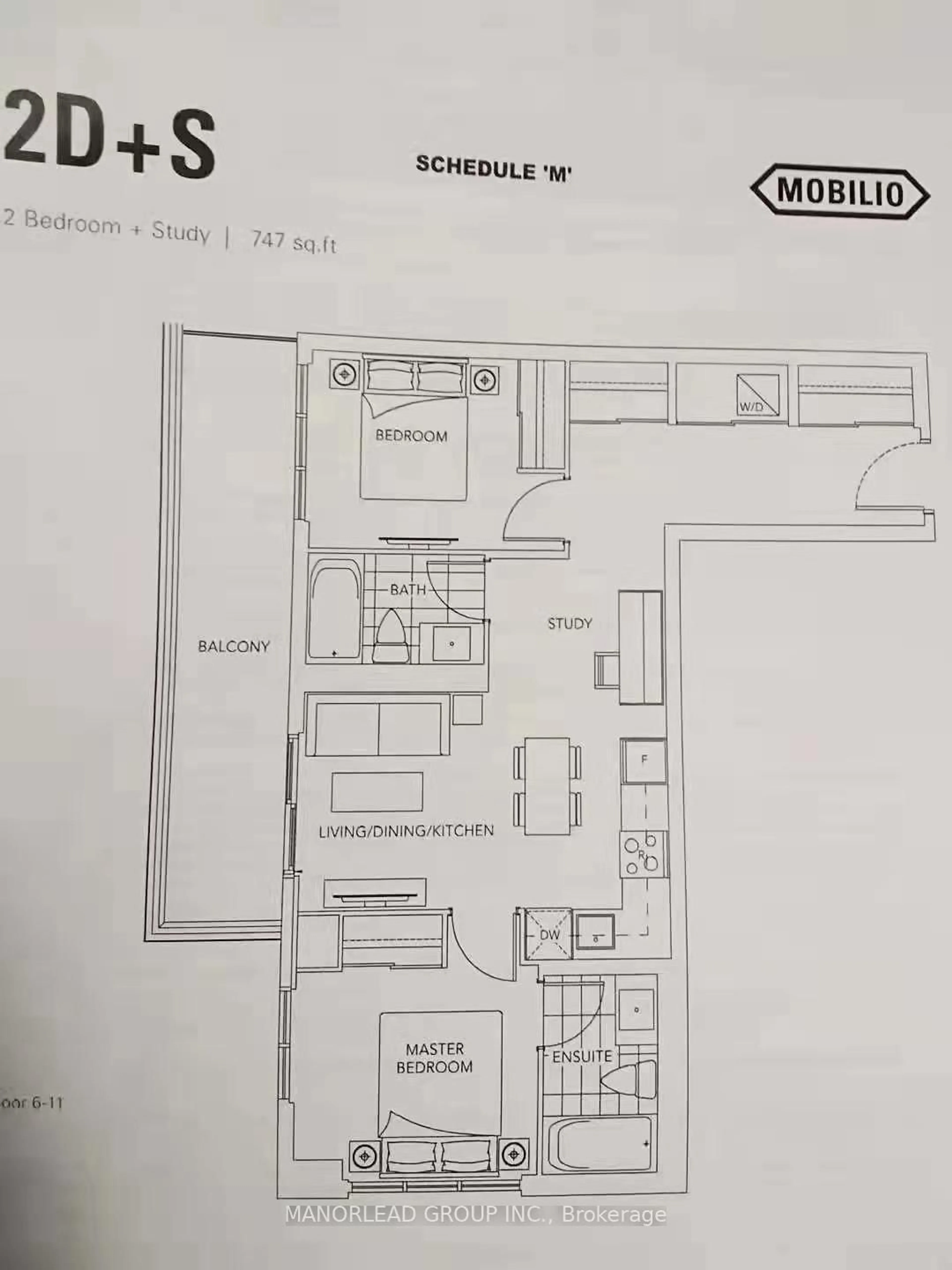 Floor plan for 38 Honeycrisp Cres #912, Vaughan Ontario L4K 0M8