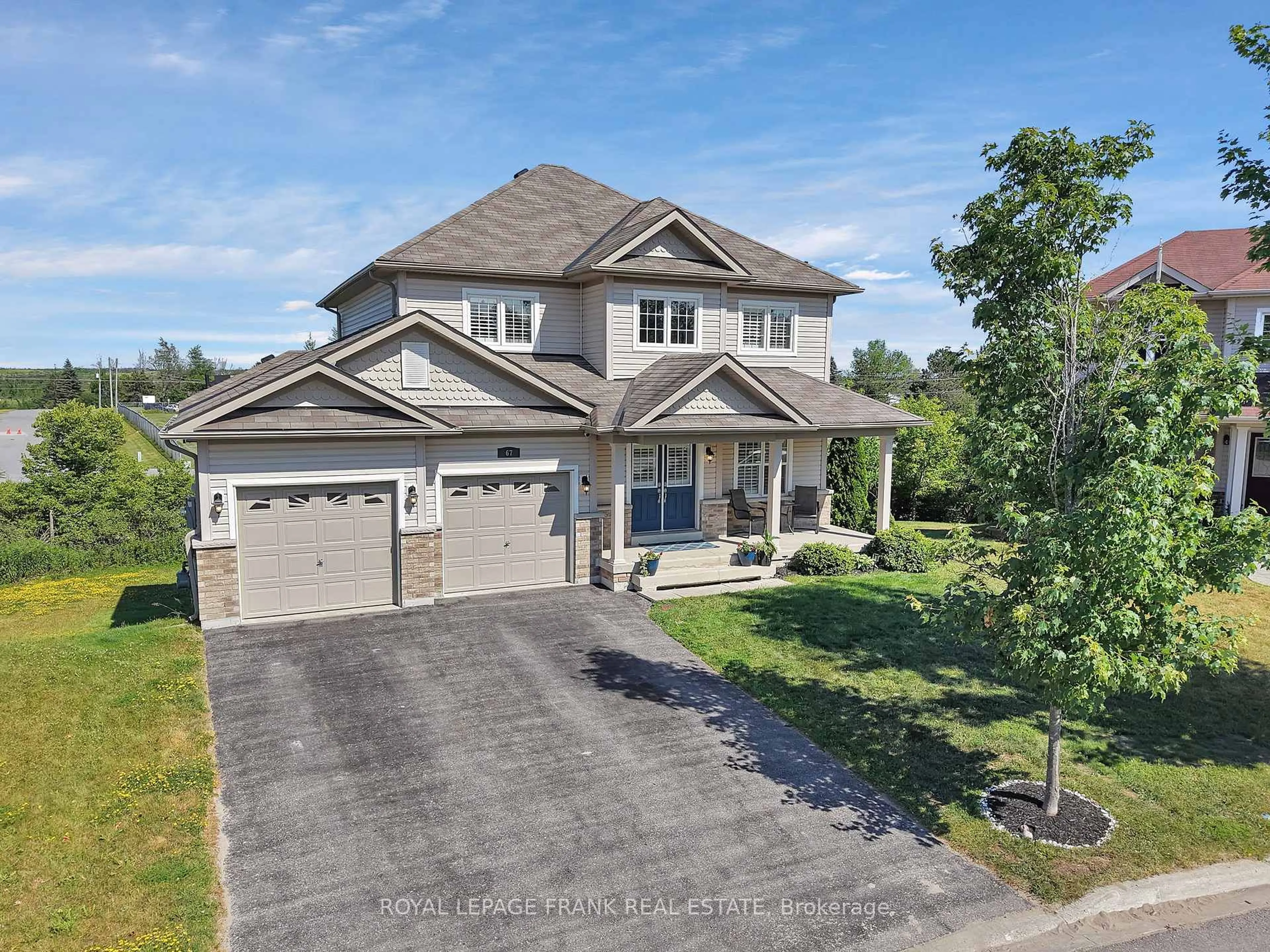 A pic from outside/outdoor area/front of a property/back of a property/a pic from drone, street for 67 Antioch Crt, Brock Ontario L0C 1H0