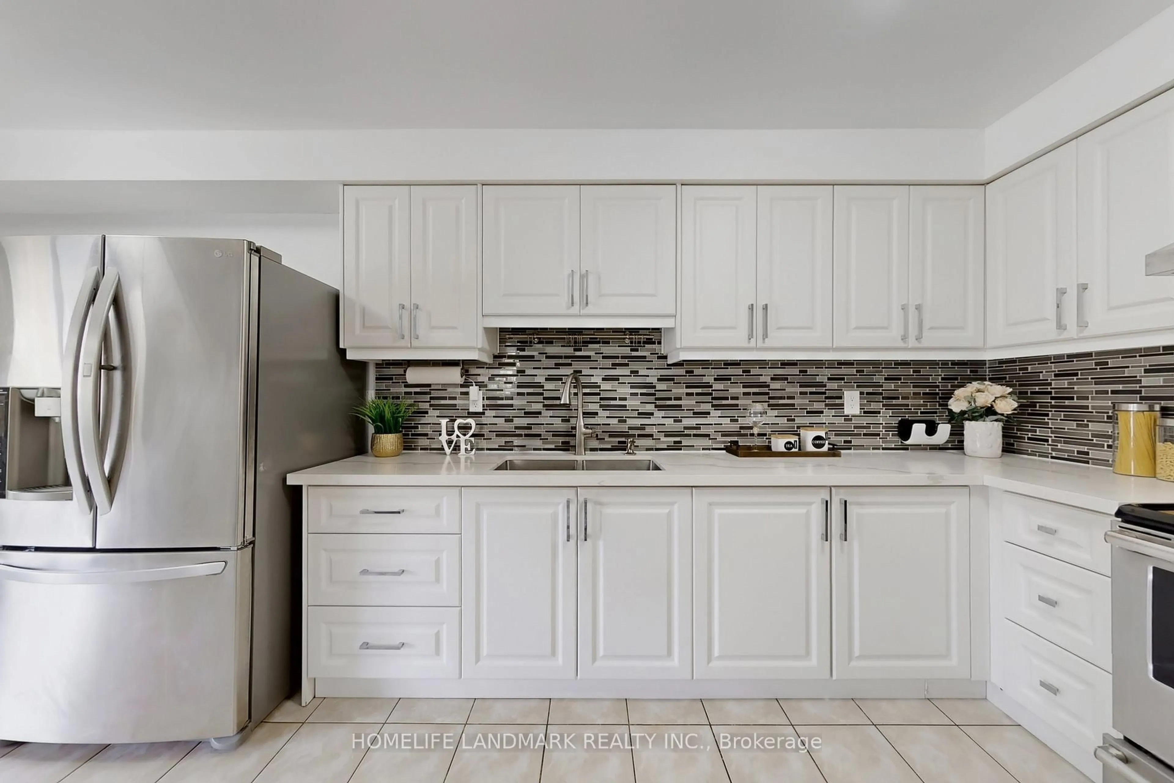 Contemporary kitchen, ceramic/tile floor for 55 Raintree Dr, Markham Ontario L3R 4X5