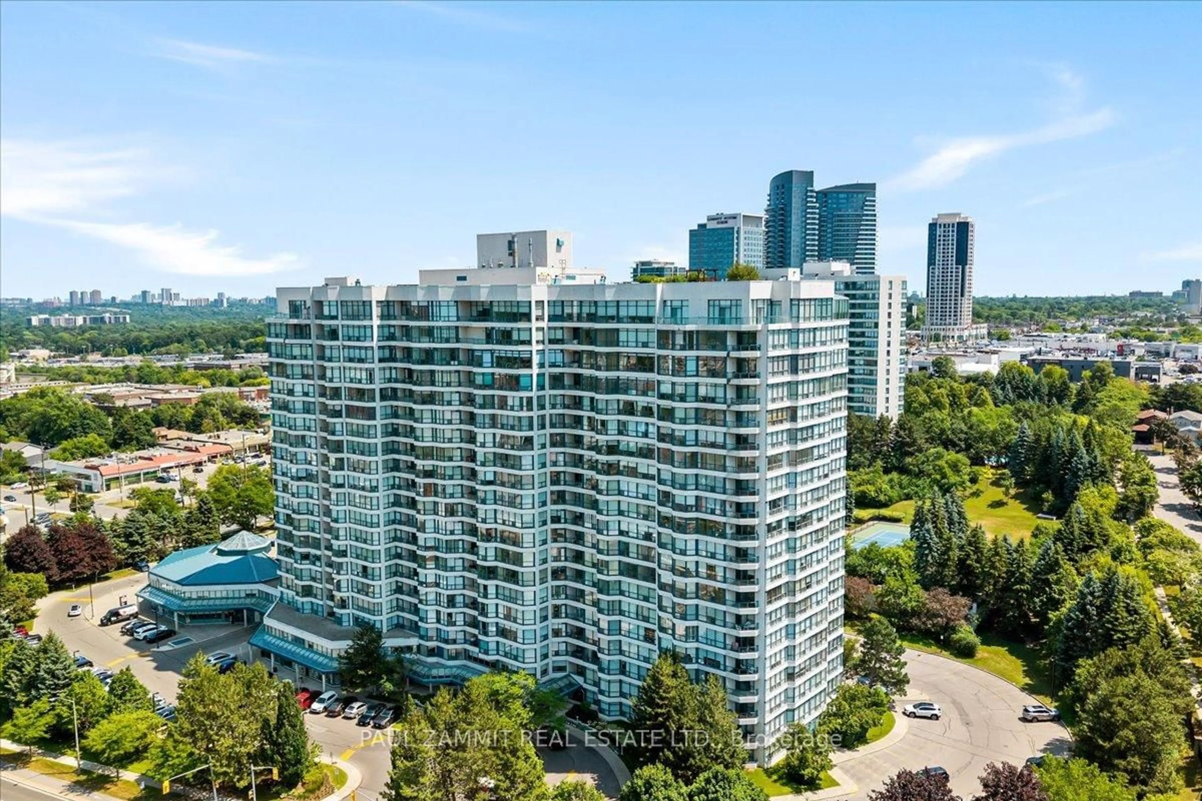 A pic from outside/outdoor area/front of a property/back of a property/a pic from drone, city buildings view from balcony for 1 Clark Ave #1109, Vaughan Ontario L4J 7Y6